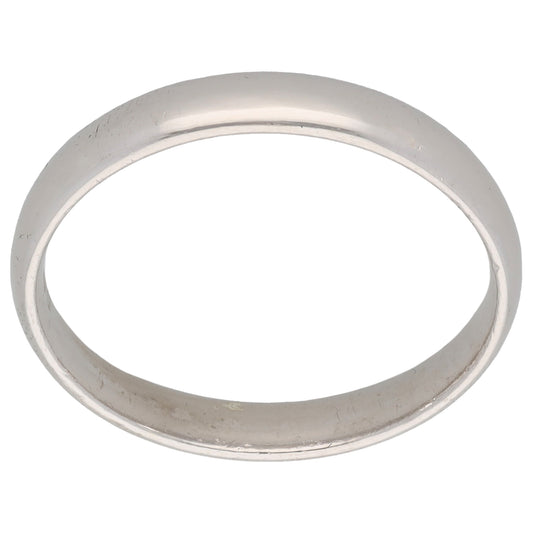 9ct White Gold Plain Wedding Ring Size R