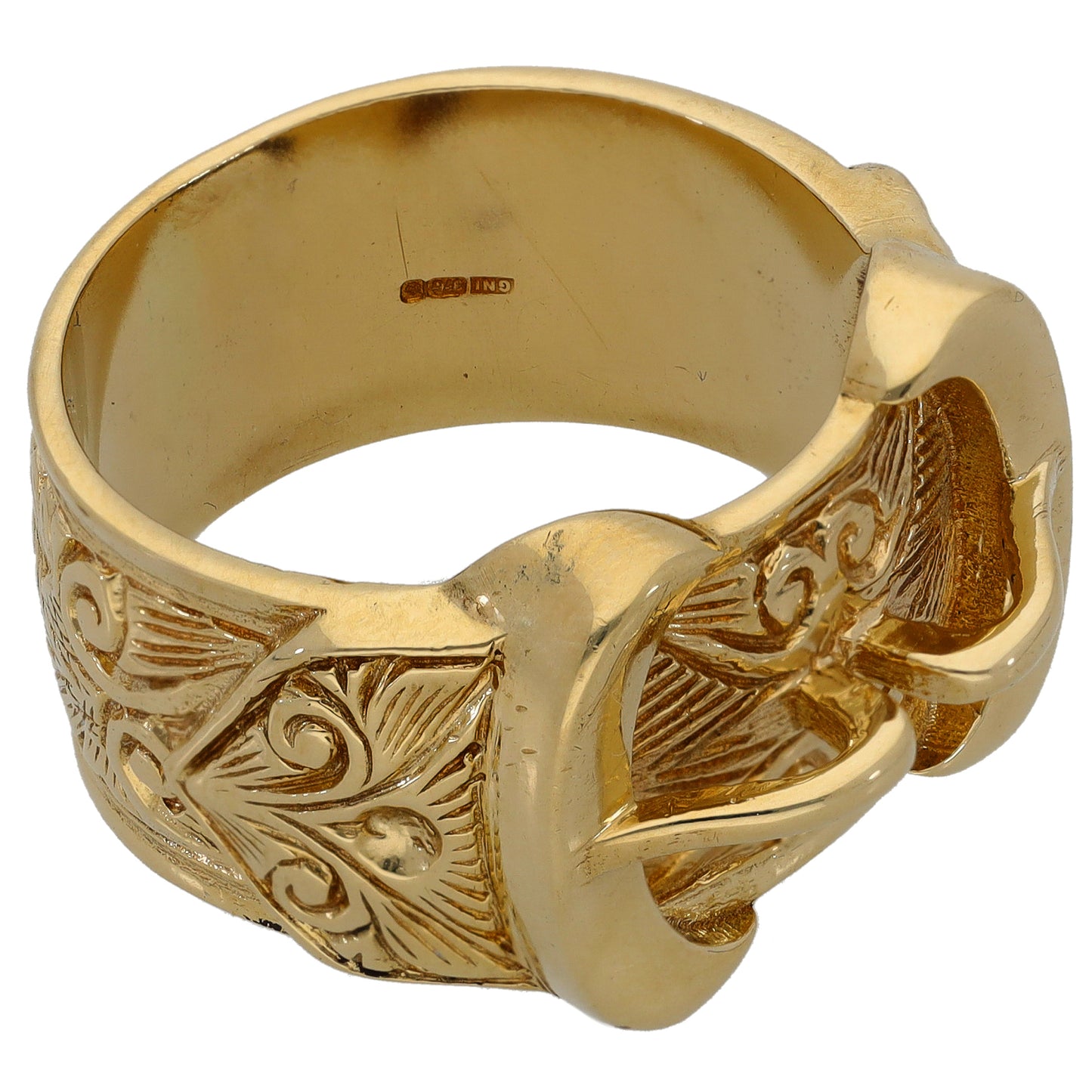 9ct Gold Buckle Ring Size V