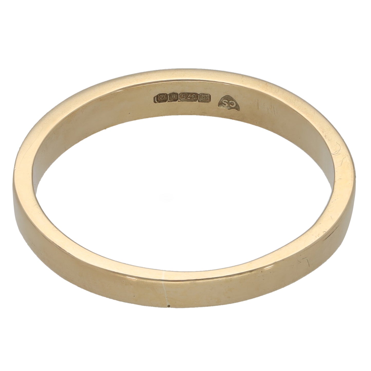 9ct Gold Plain Wedding Ring Size P