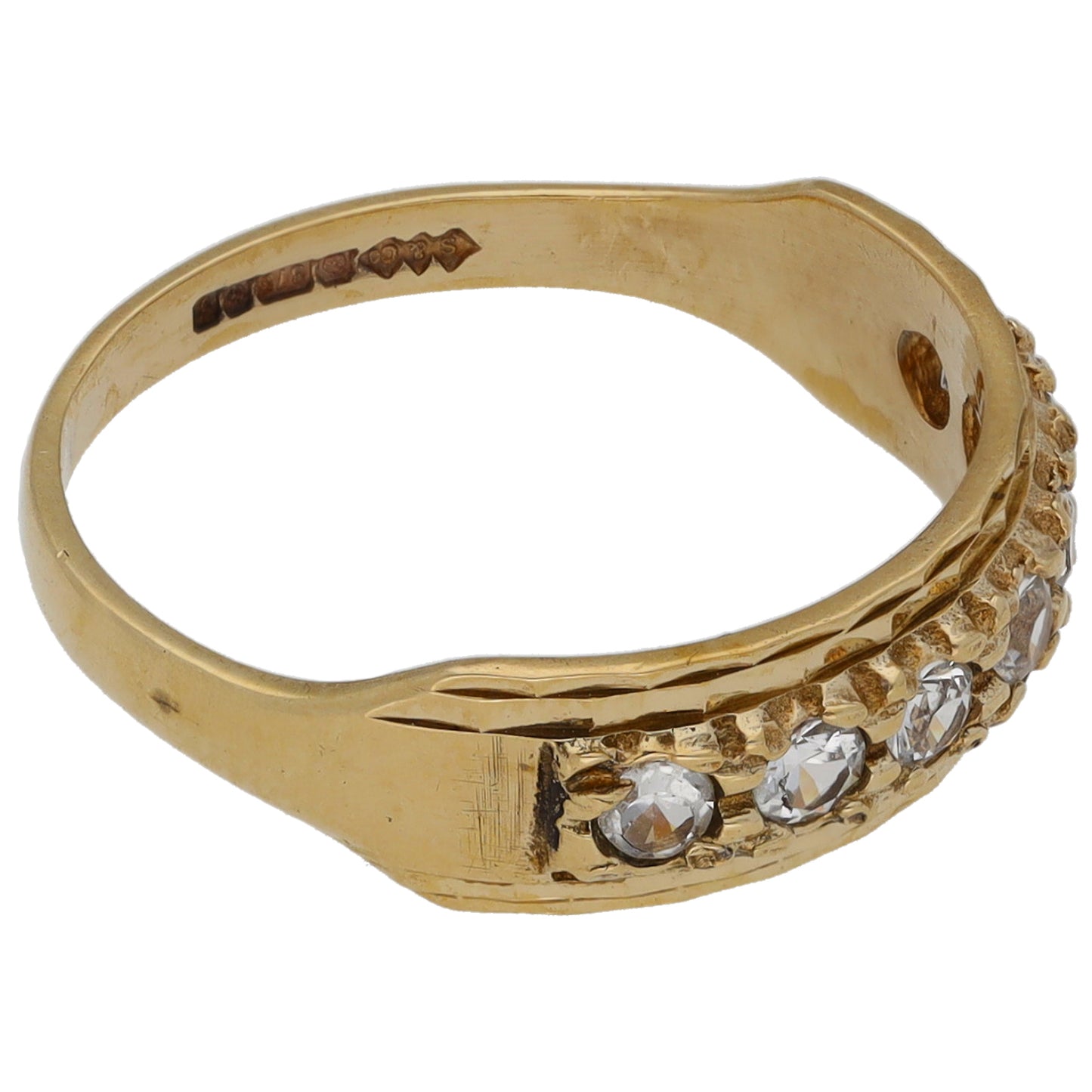 9ct Gold Cubic Zirconia Half Eternity Ring Size M