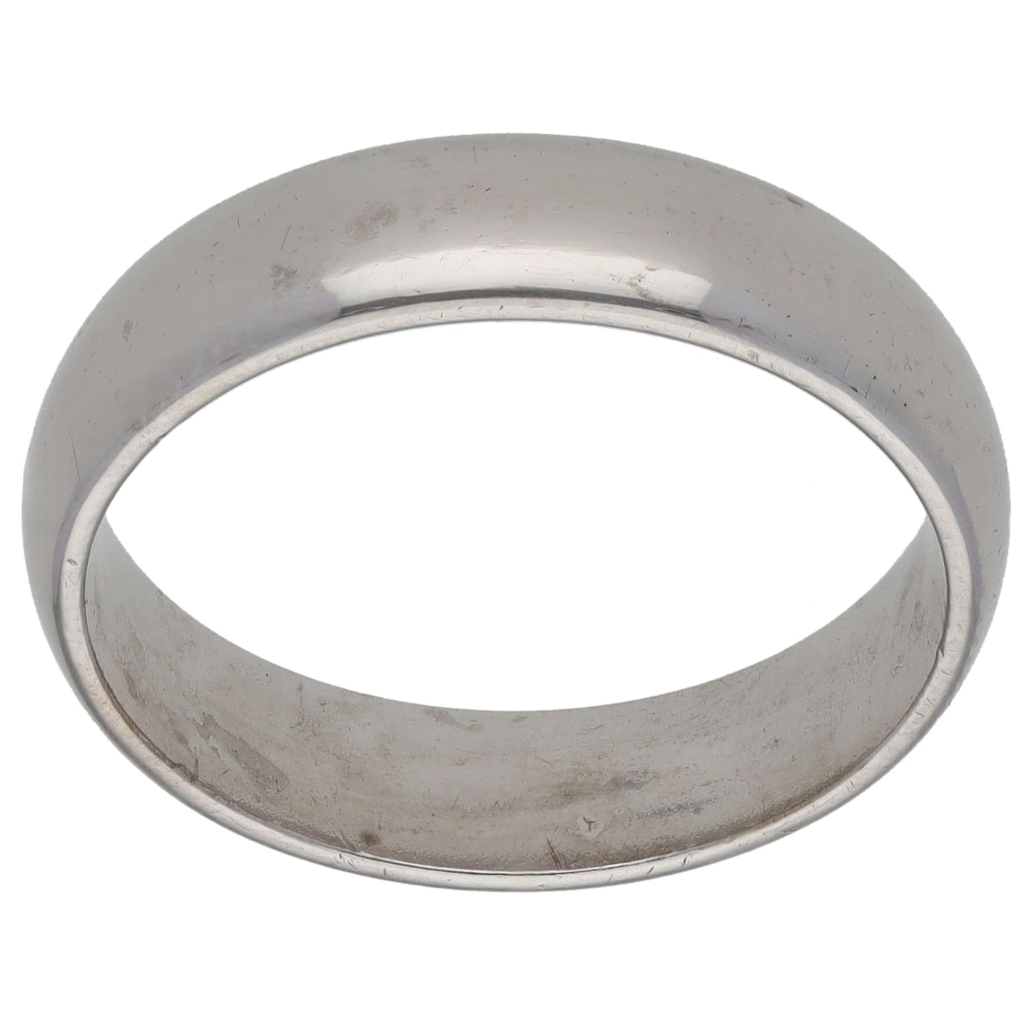 9ct White Gold Plain Wedding Ring Size R