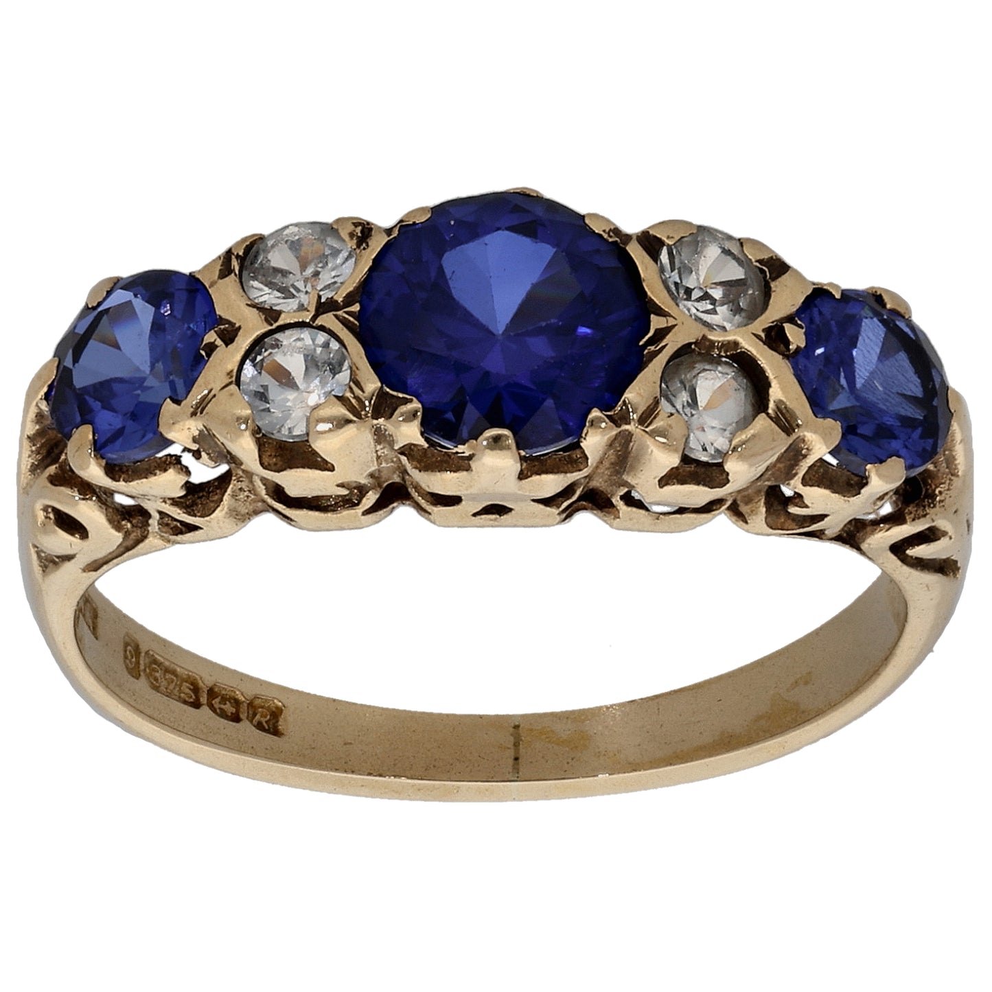 9ct Gold Imitation Half Eternity Ring Size L