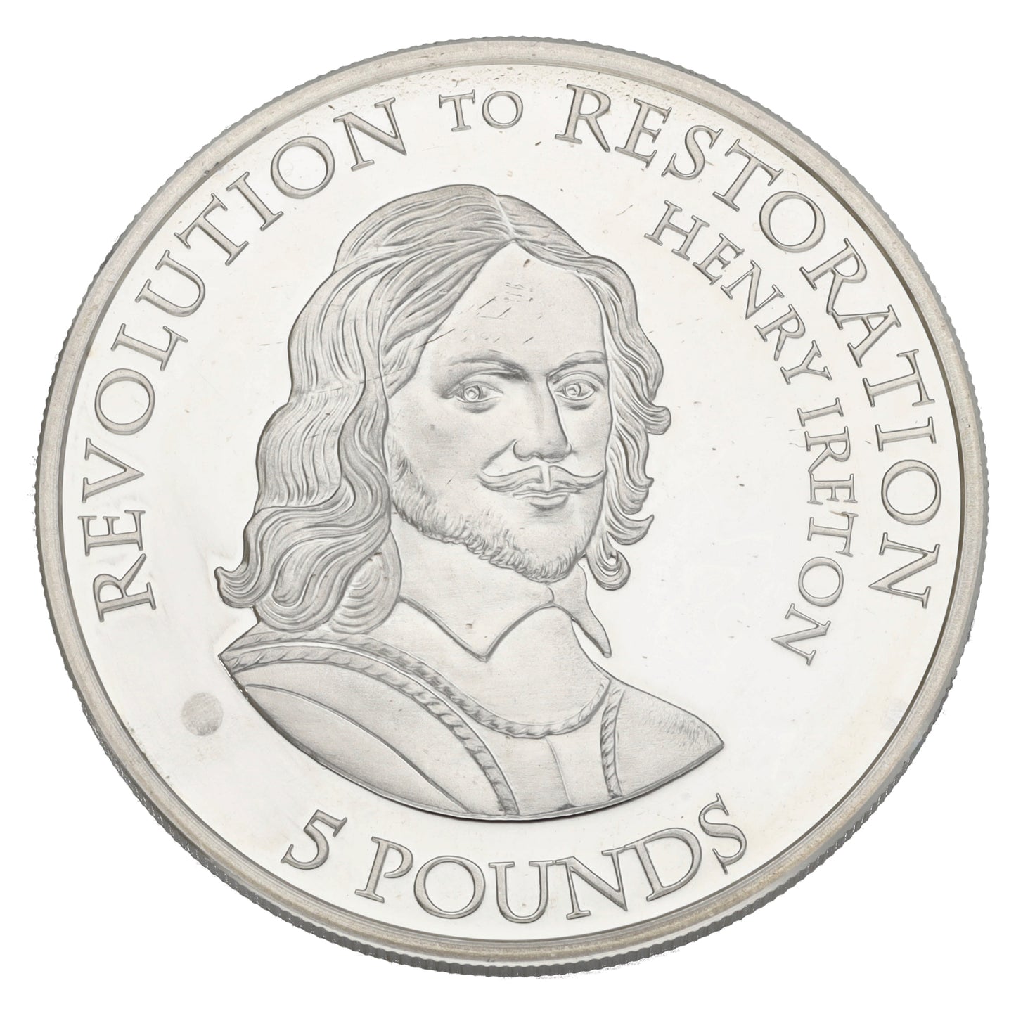 Sterling Silver Revolution To Restoration Henry Ireton 5 Pounds Coin 2010