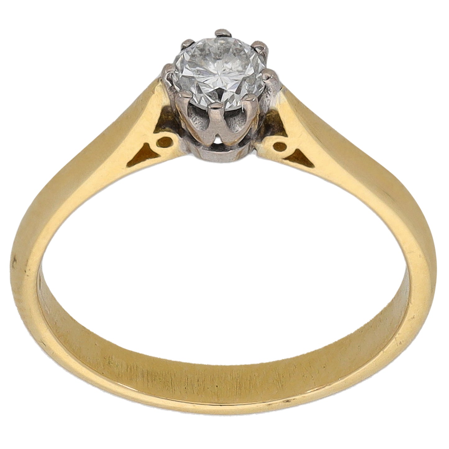18ct Gold 0.22ct Diamond Solitaire Ring Size M