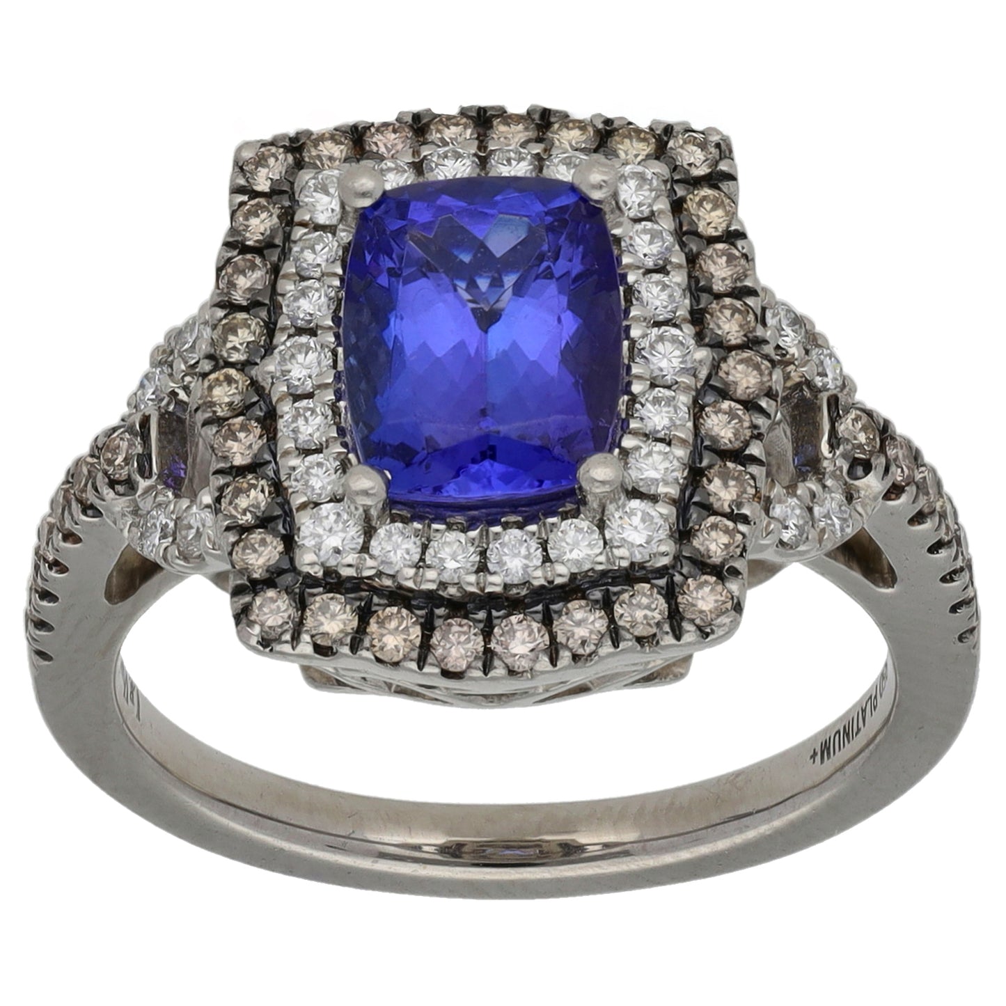 Platinum Tanzanite & 0.74ct Diamond Dress/Cocktail Ring Size N