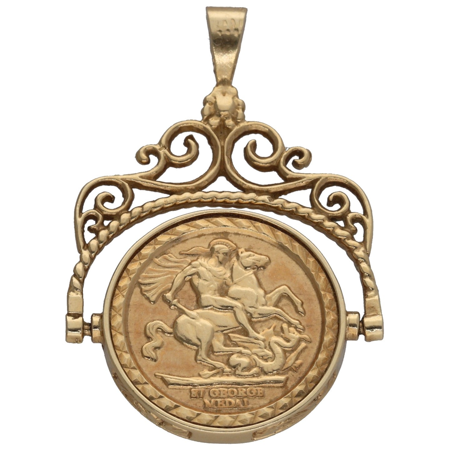 9ct Gold St George Pendant