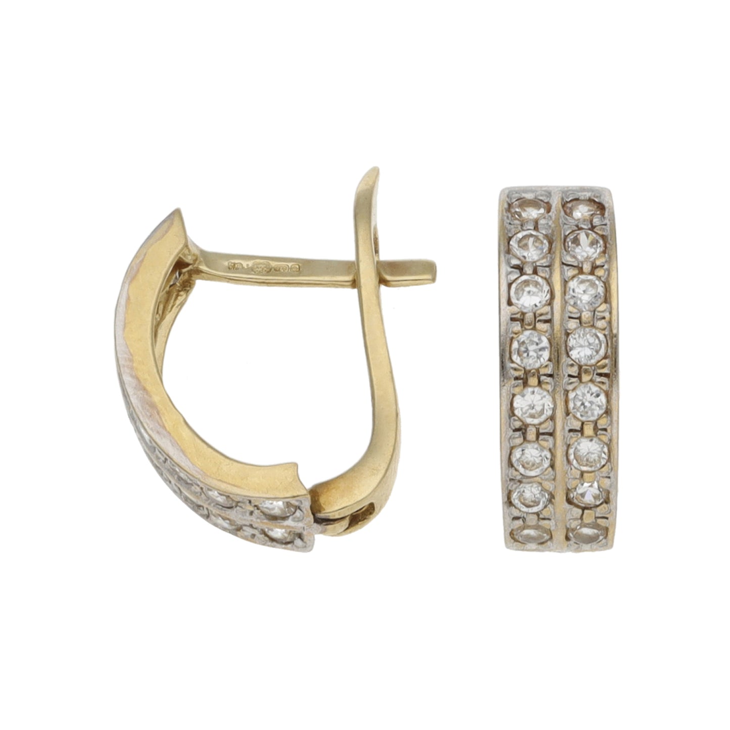 9ct Gold Cubic Zirconia Clip On Earrings