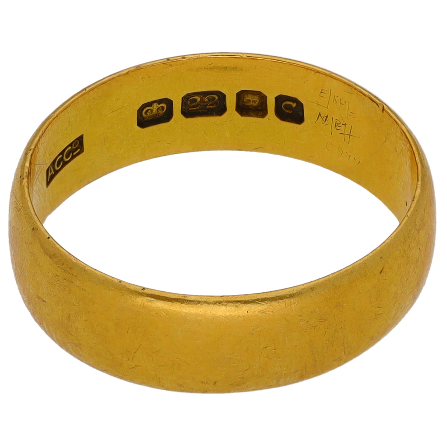 22ct Gold Plain Wedding Ring Size P