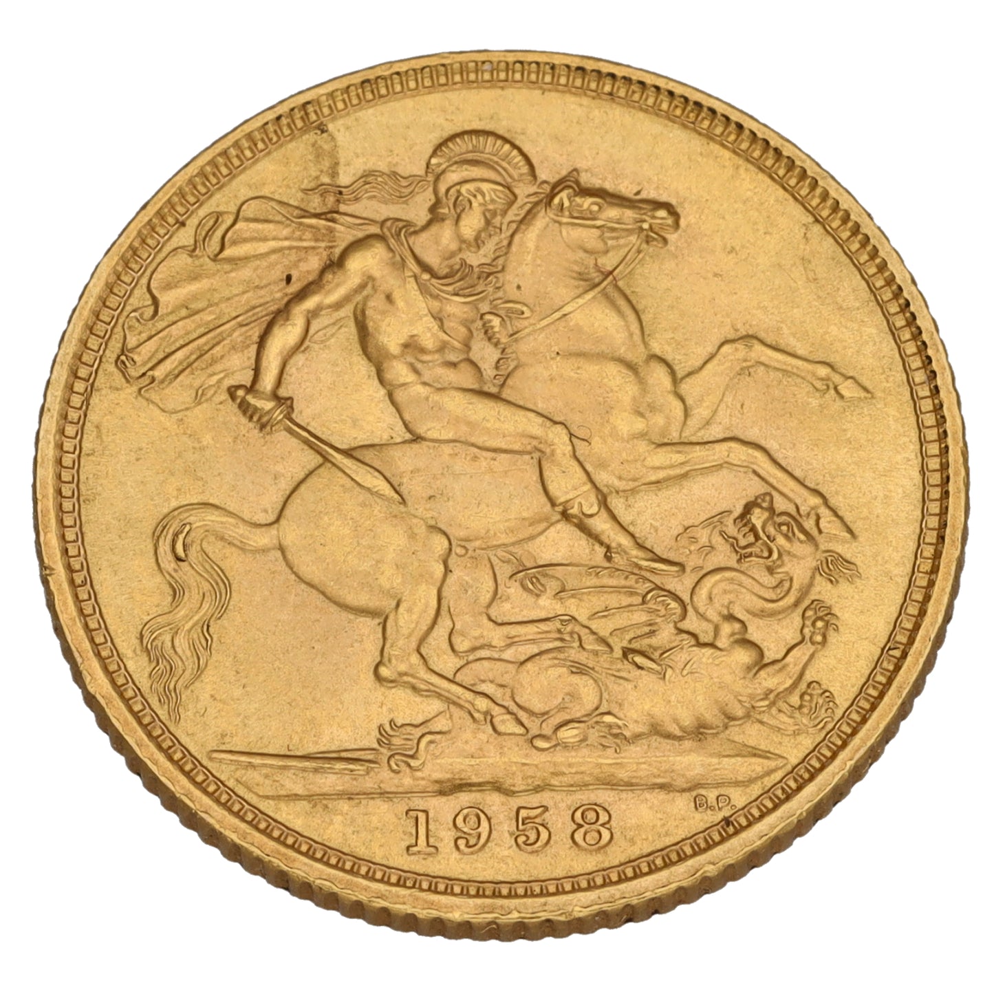 22ct Gold Queen Elizabeth II Full Sovereign Coin 1958