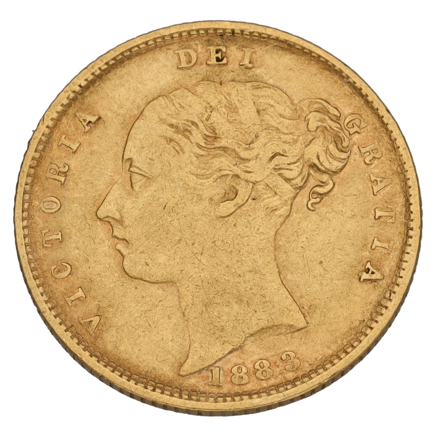 22ct Gold Queen Victoria Half Sovereign Coin 1883