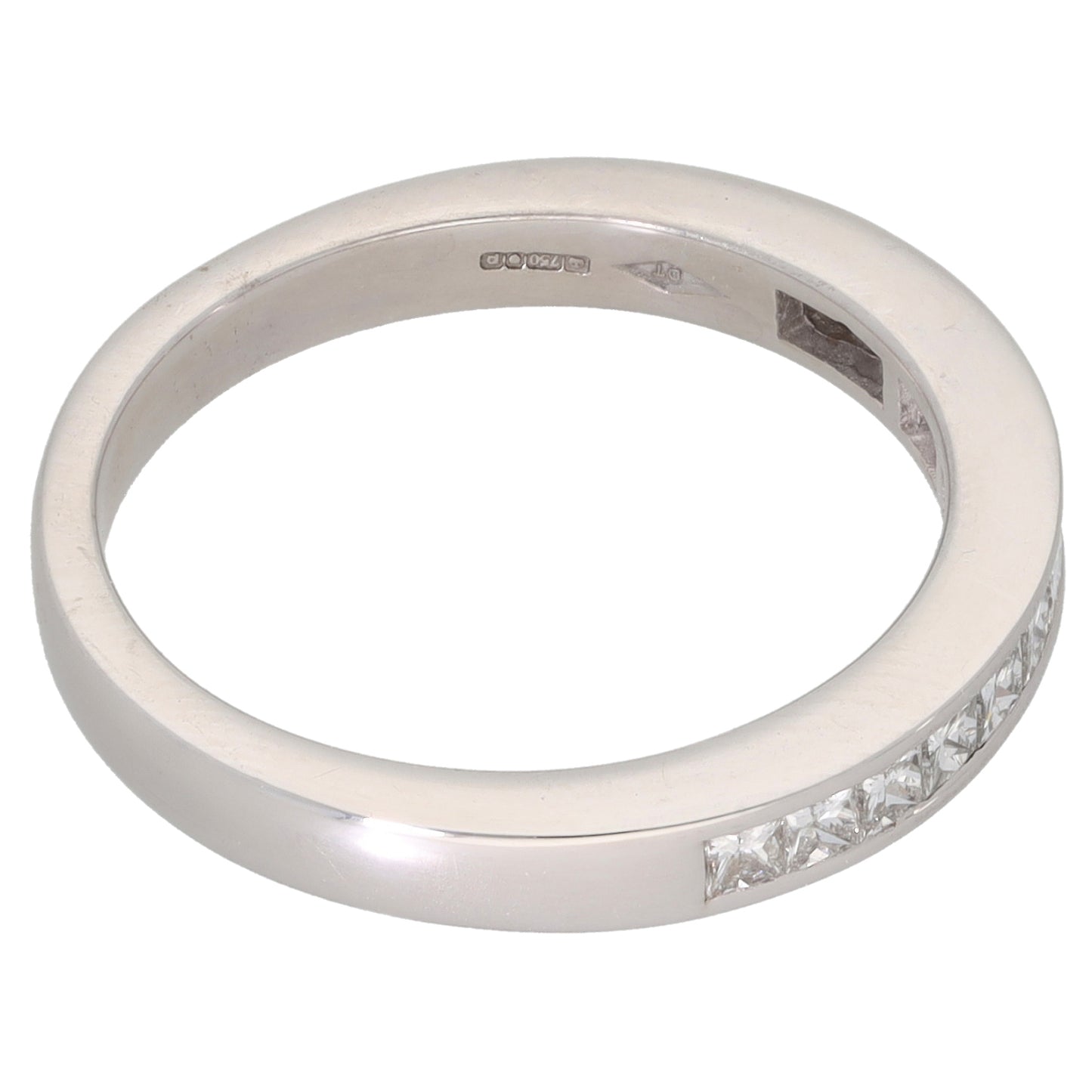 18ct Gold 0.70ct Diamond Half Eternity Ring Size P