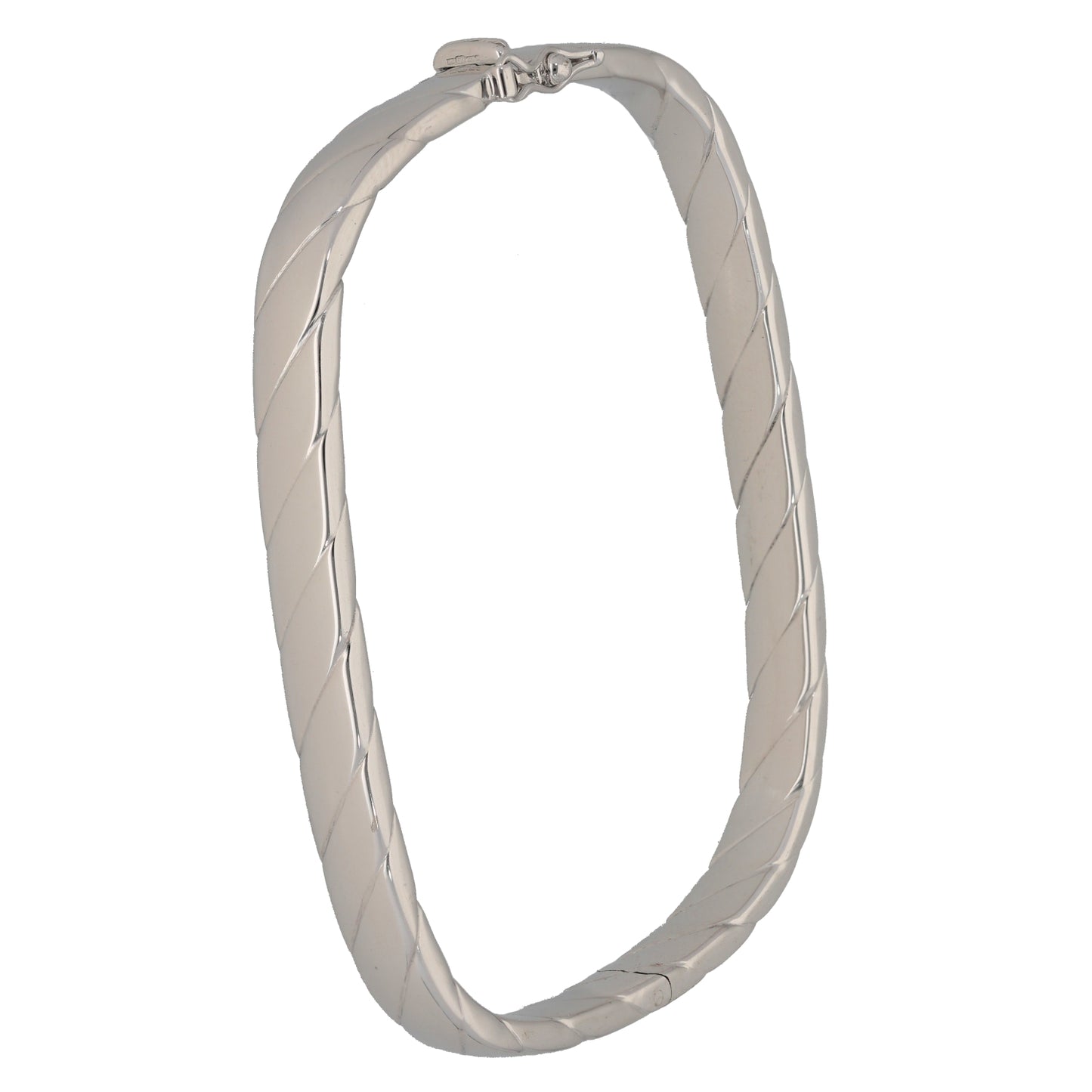 9ct White Gold Hinged/Clasp Bangle