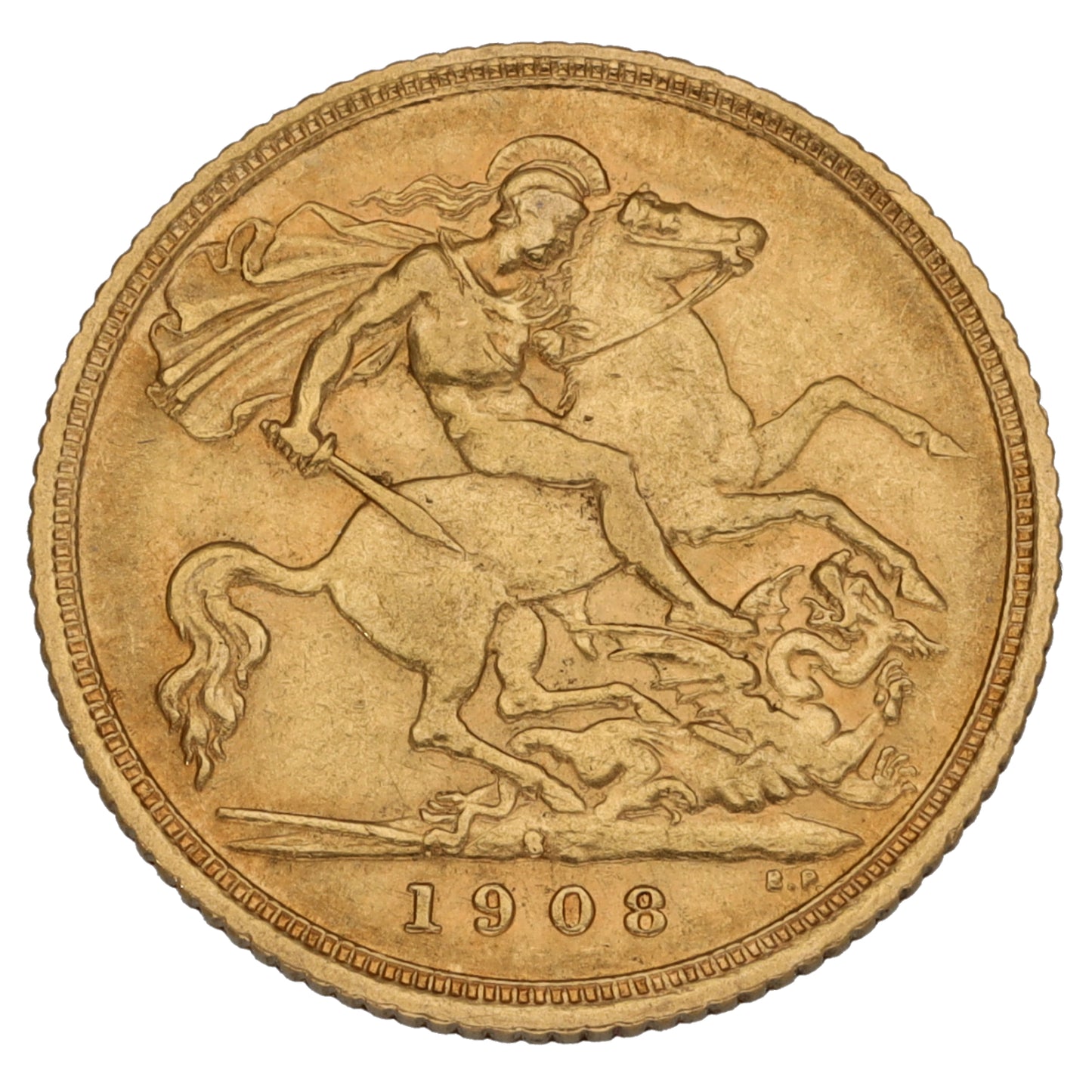22ct Gold King Edward VII Half Sovereign Coin 1908