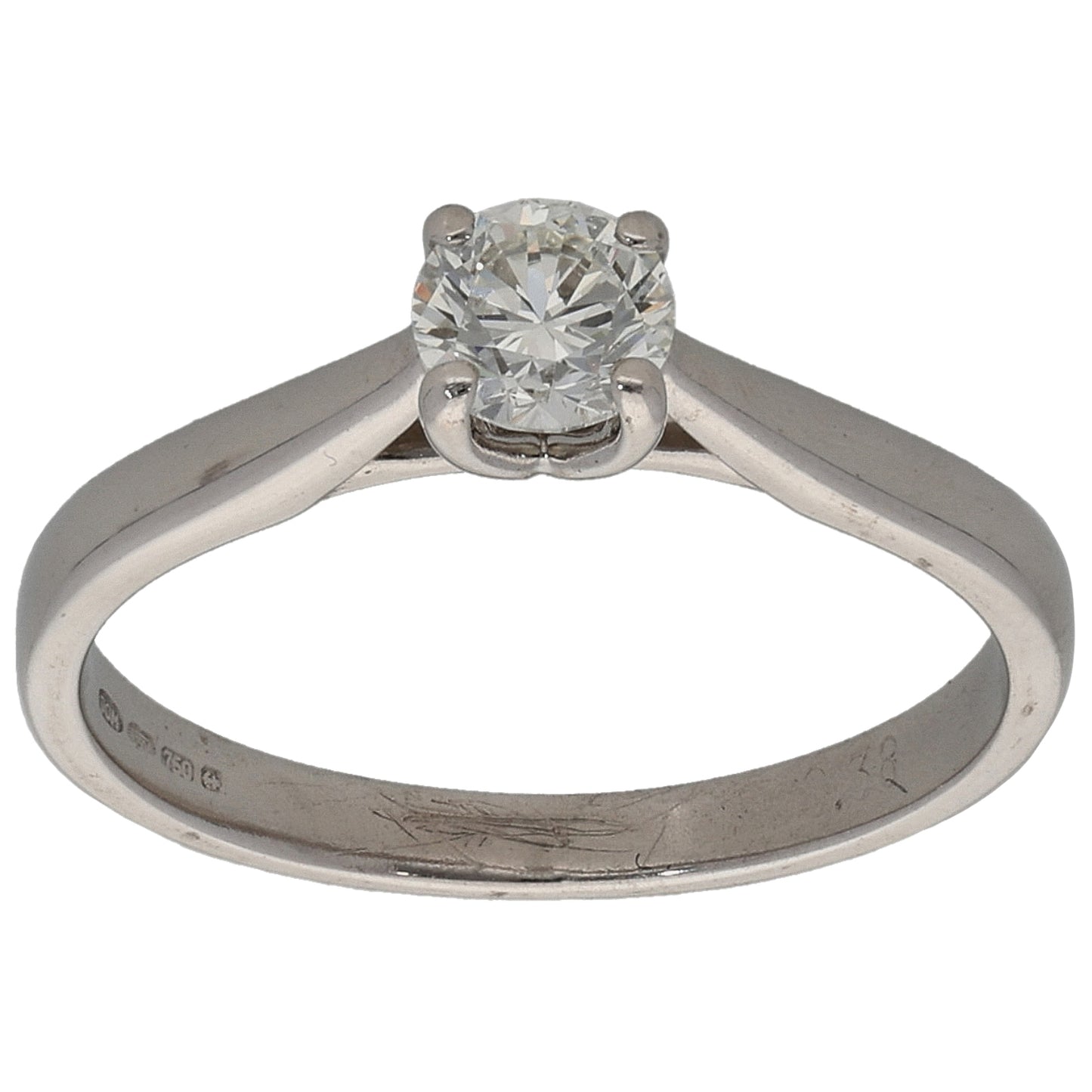 18ct Gold 0.38ct Diamond Solitaire Ring Size K