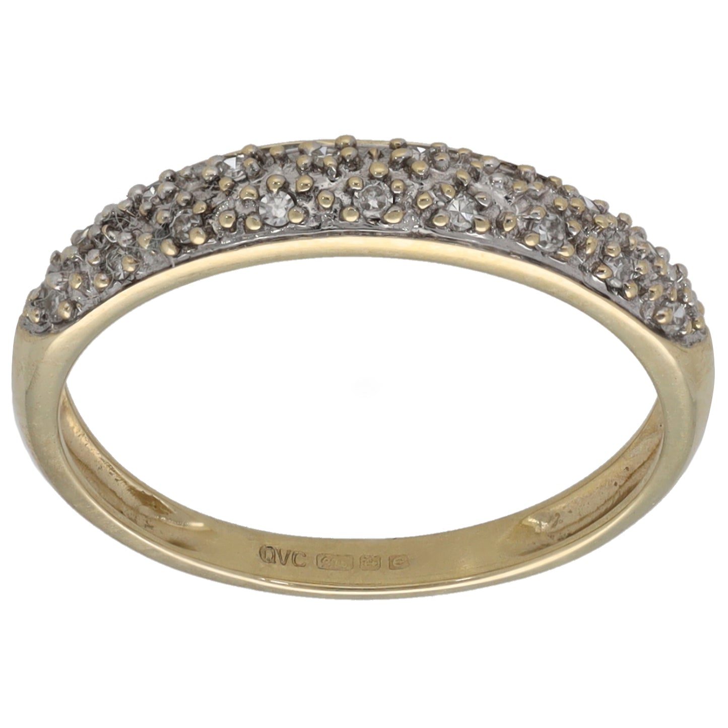 9ct Gold 0.11ct Diamond Half Eternity Ring Size K