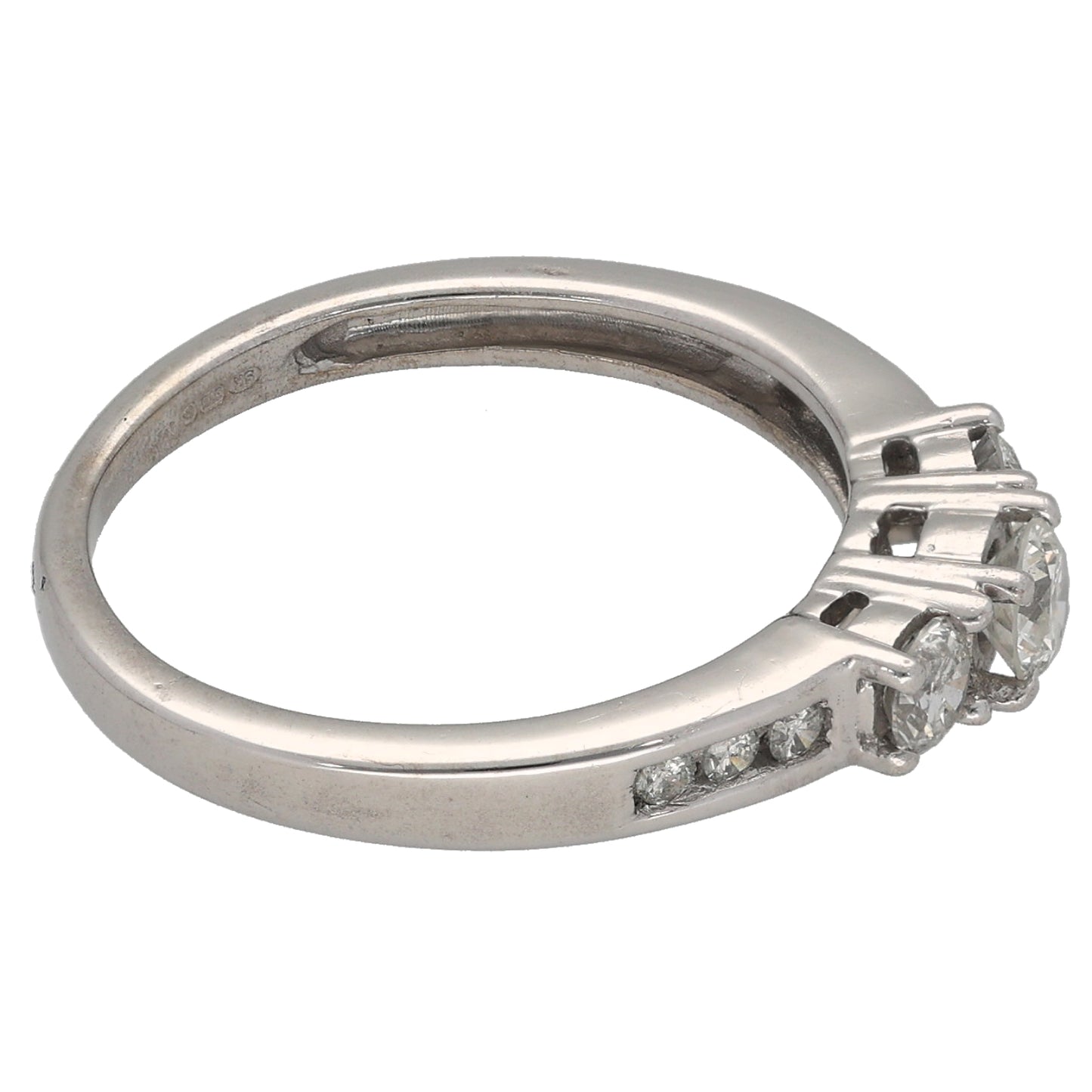 9ct White Gold 0.51ct Diamond Dress/Cocktail Ring Size M