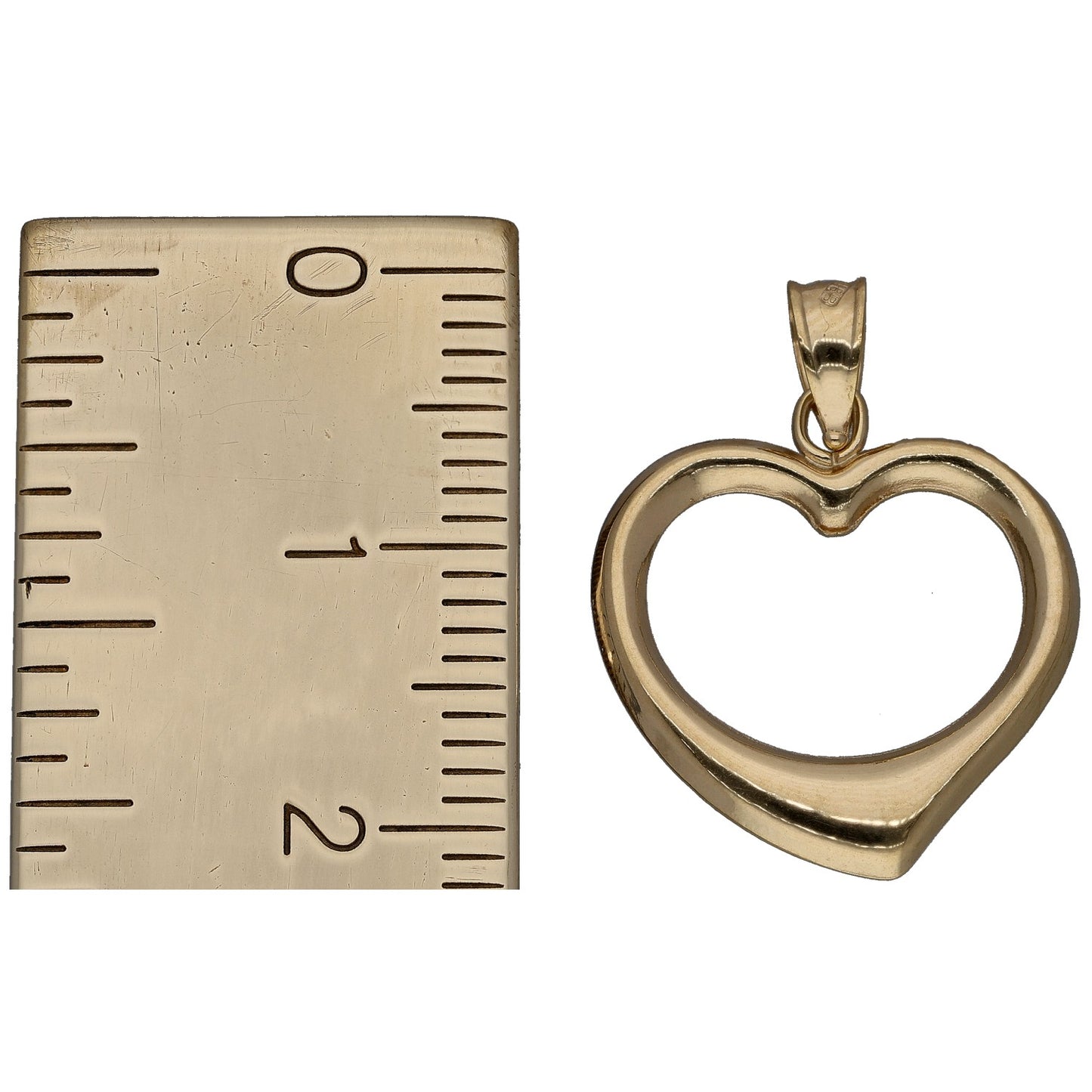New 9ct Bi-Colour Gold Open Heart Pendant