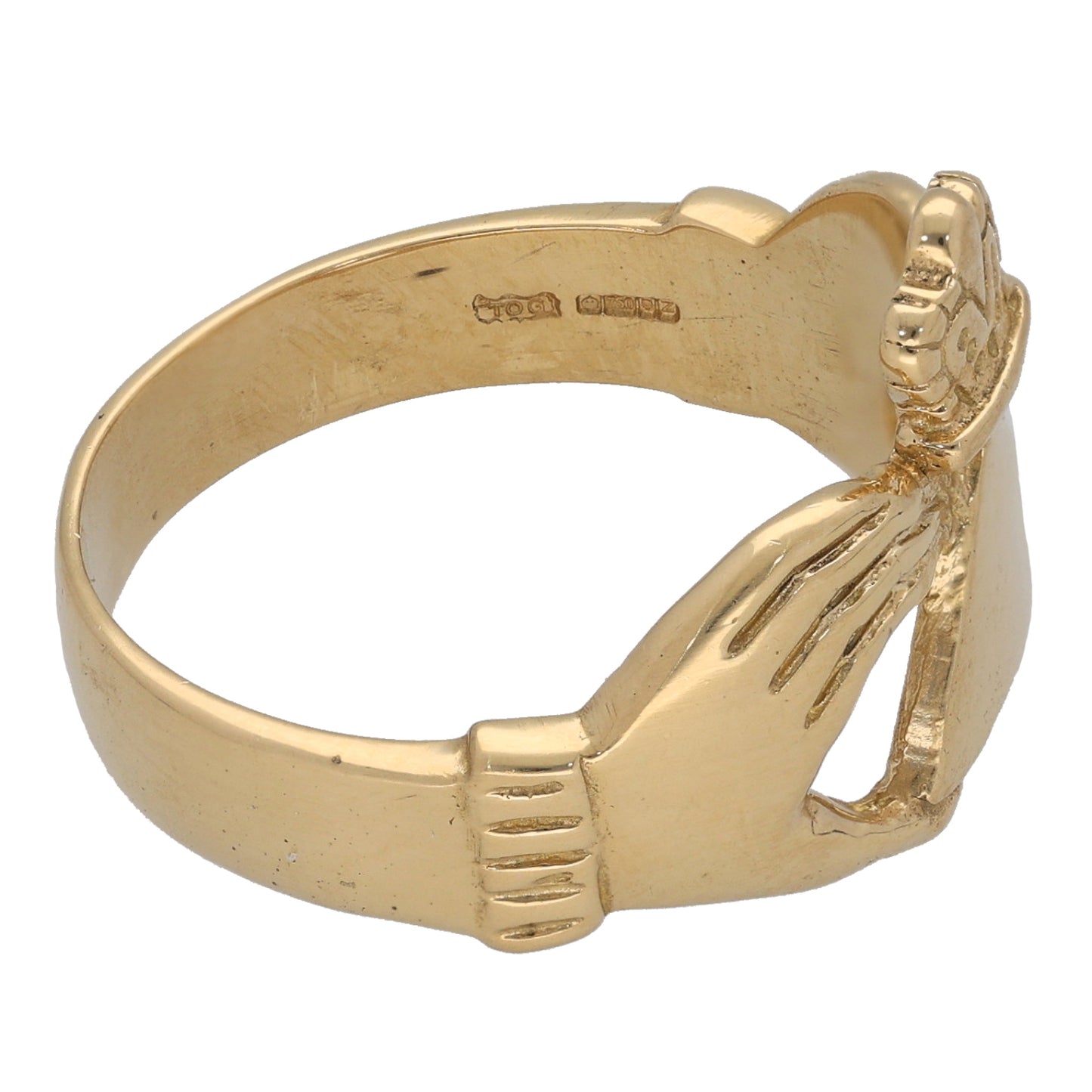 18ct Gold Claddagh Ring Size U