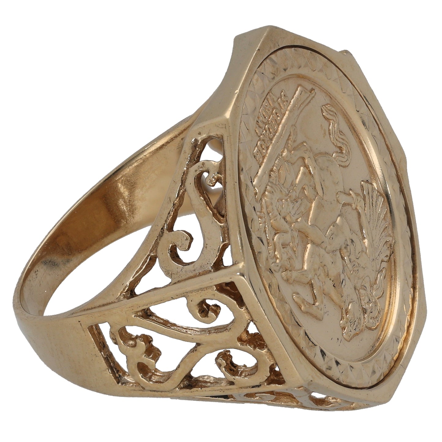 9ct Gold St George Ring Size U