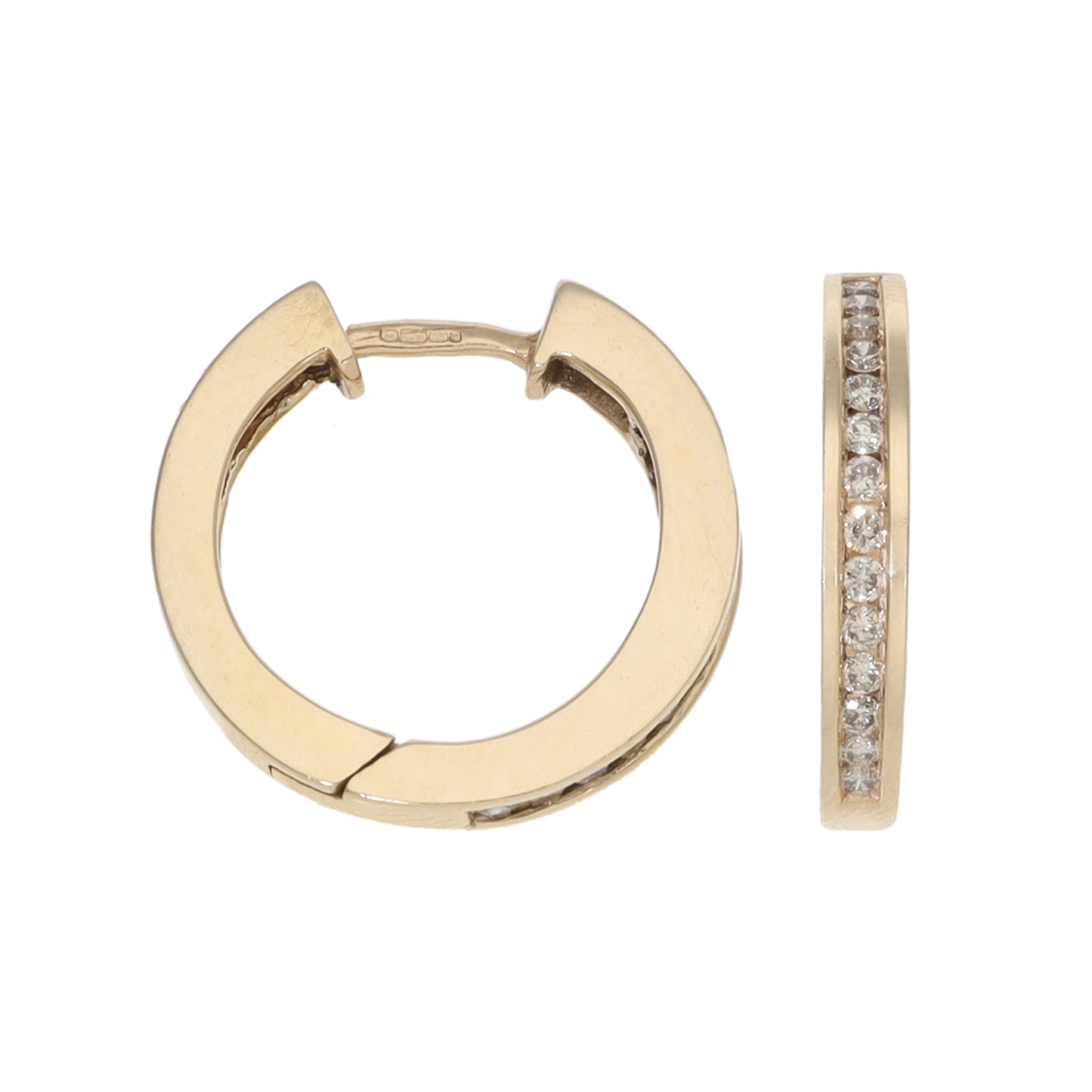 9ct Gold 0.56ct Diamond Hoop Earrings