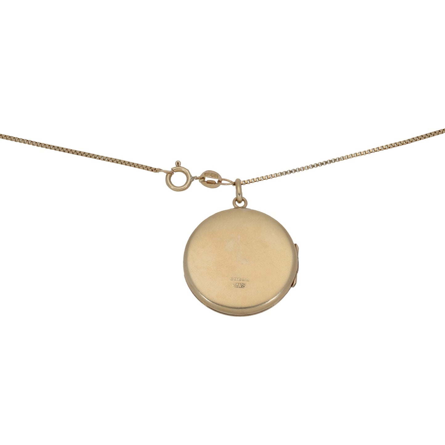 9ct Gold Patterned Locket Pendant With Chain
