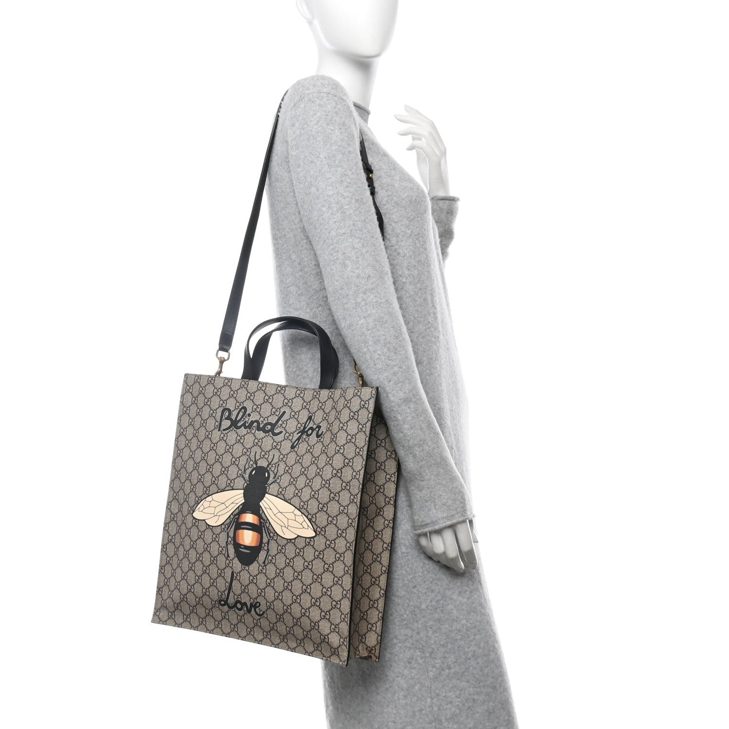 Gucci GG Supreme Bee Print Tote Coated Canvas Bag - Beige