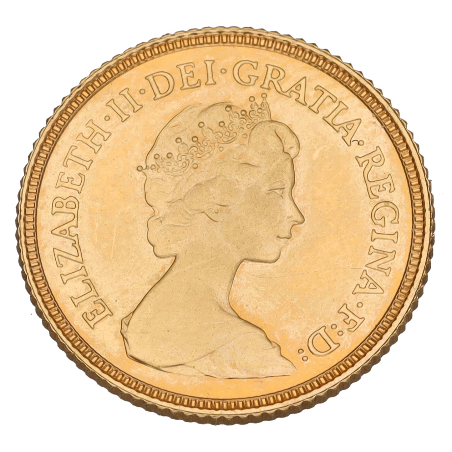22ct Gold Queen Elizabeth II Half Sovereign Coin 1983