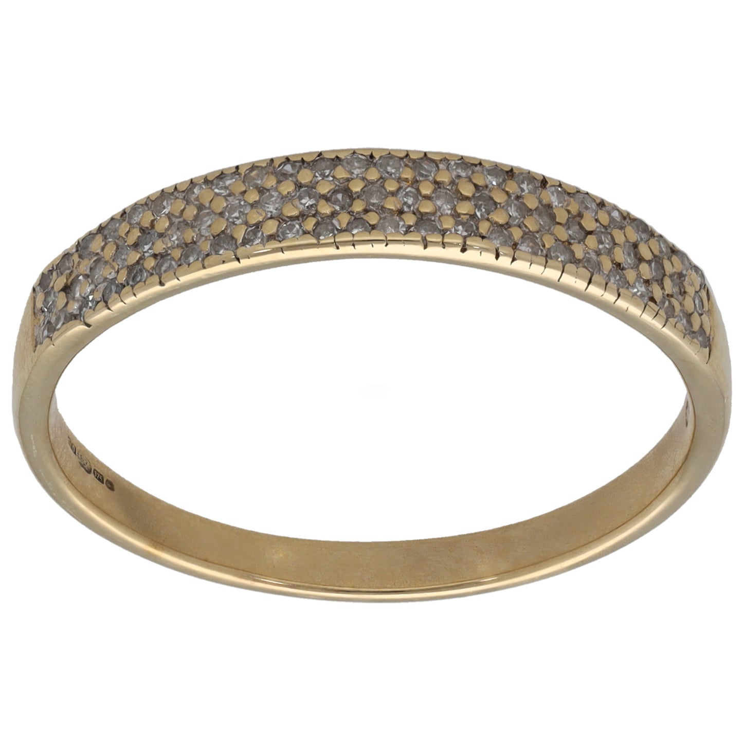9ct Gold 0.25ct Diamond Half Eternity Ring Size U