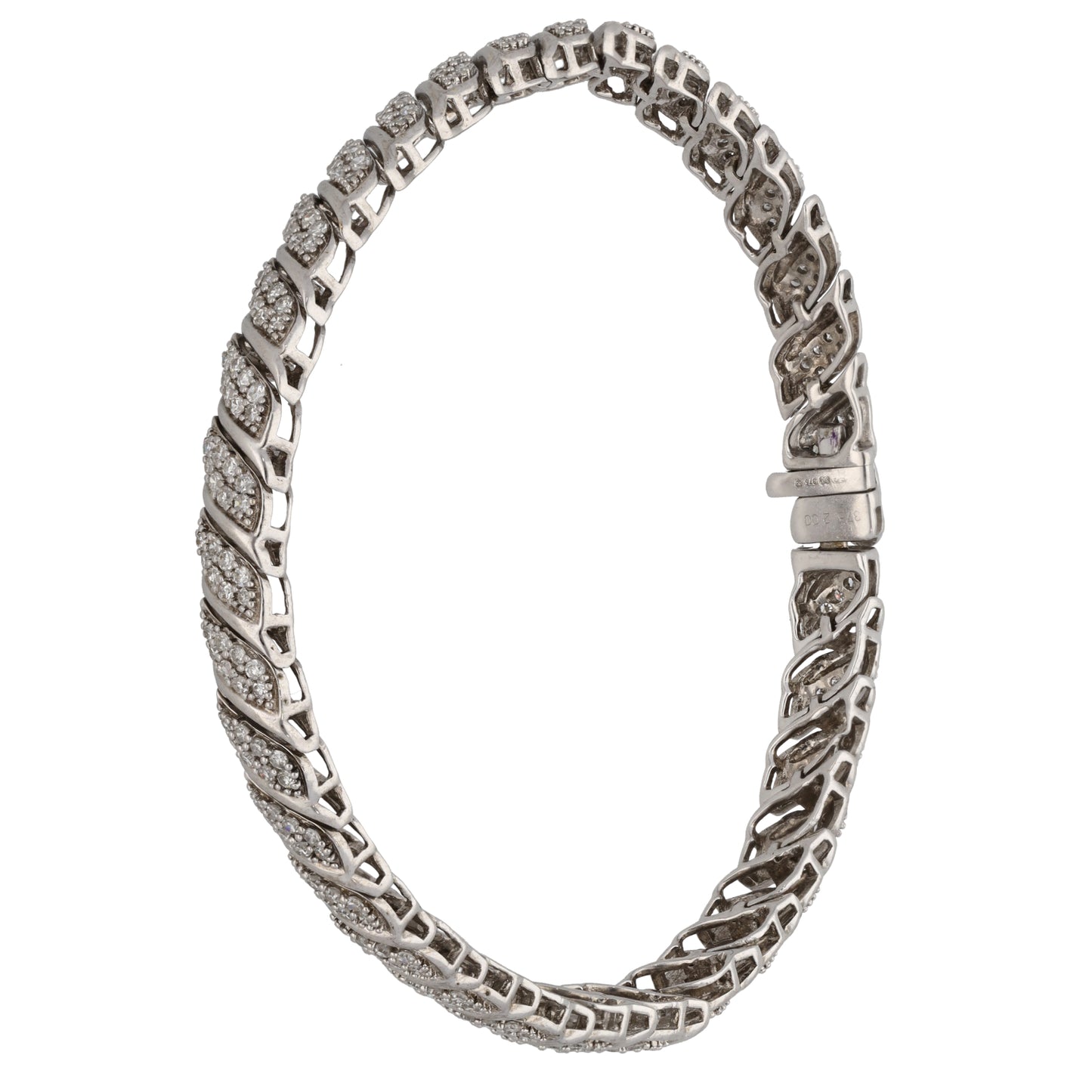 9ct White Gold 2.00ct Diamond Fancy Stone Set Bracelet