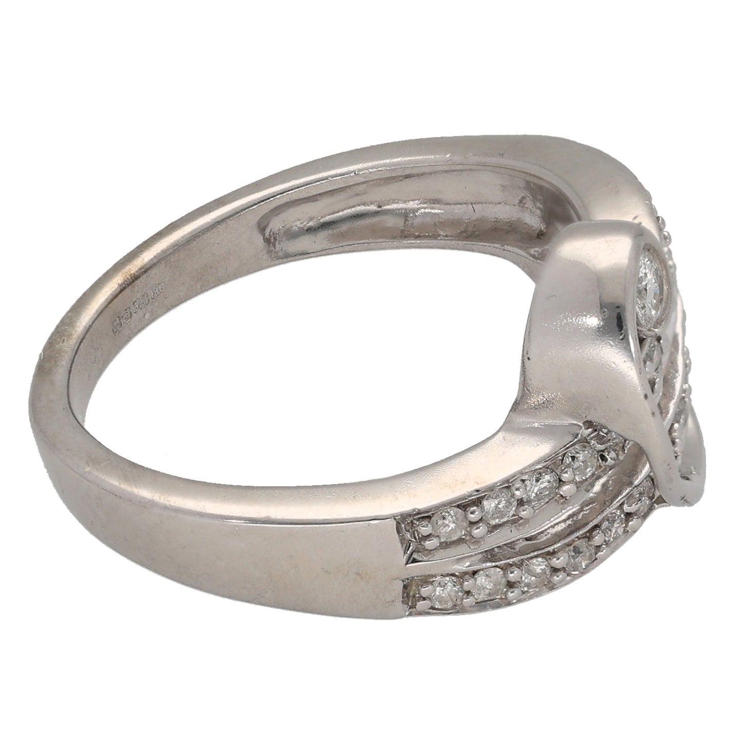 9ct White Gold 0.35ct Diamond Dress/Cocktail Ring Size N