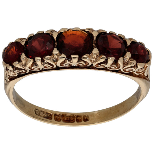 9ct Gold Garnet Eternity Ring Size L