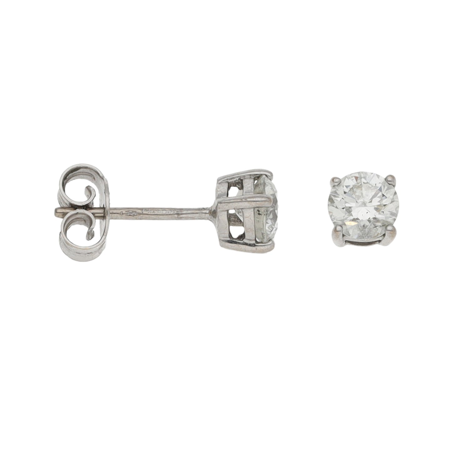 18ct White Gold 1.00ct Diamond Solitaire Earrings