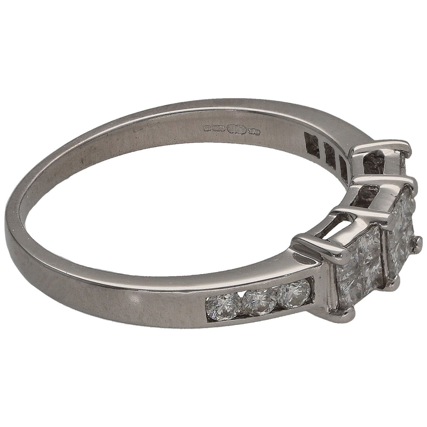 18ct White Gold 0.72ct Diamond Dress/Cocktail Ring Size L