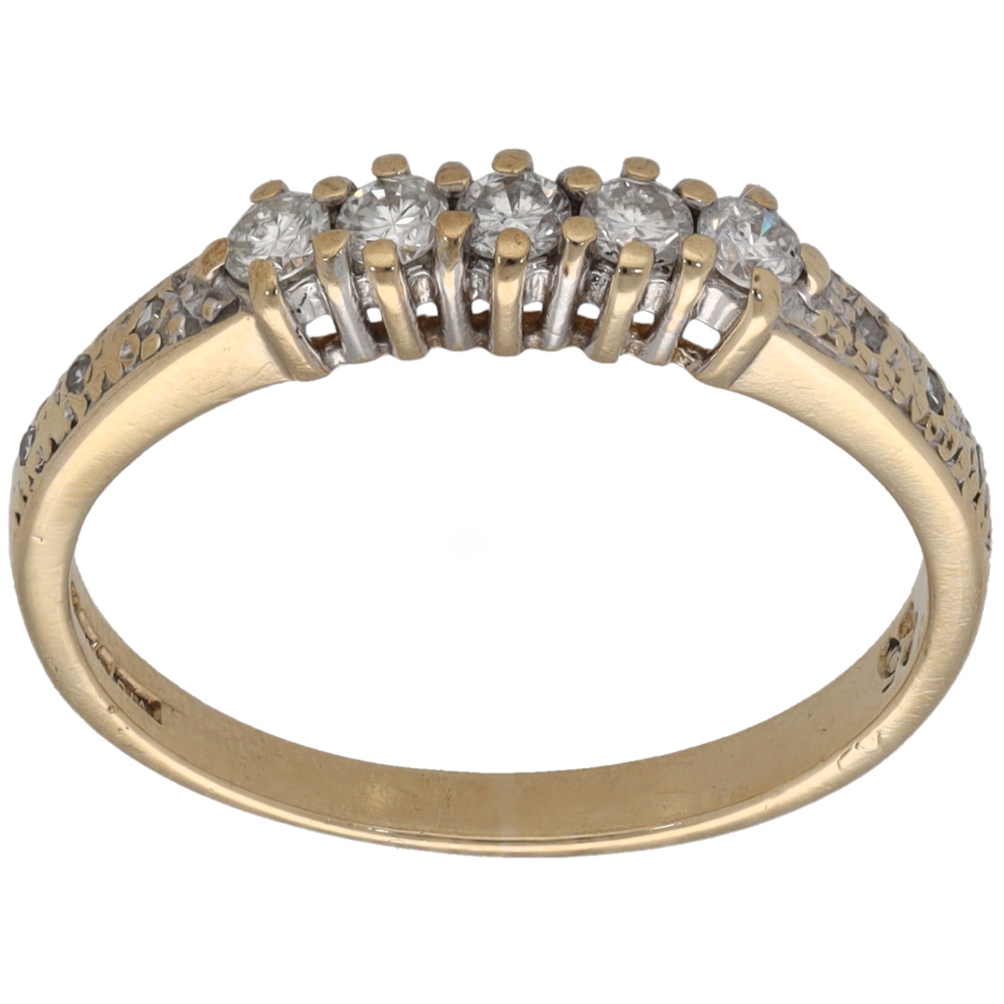 9ct Gold 0.09ct Diamond Half Eternity Ring Size L