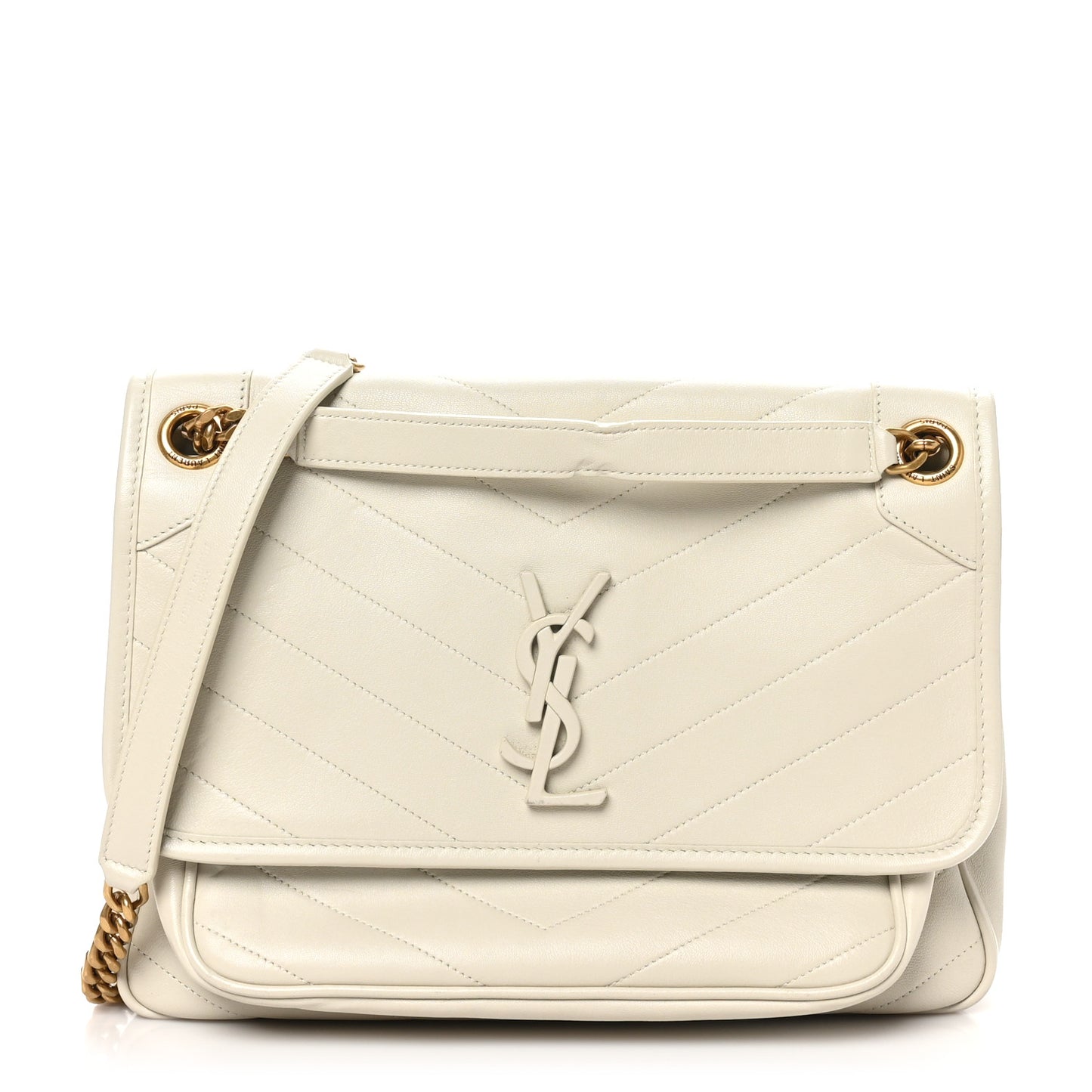 Yves Saint Laurent Niki Matelasse Monogram Lambskin Leather Bag - Beige