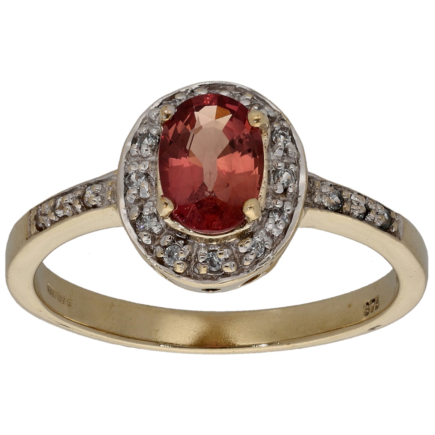 9ct Gold Andesine & Imitation Dress/Cocktail Ring Size N