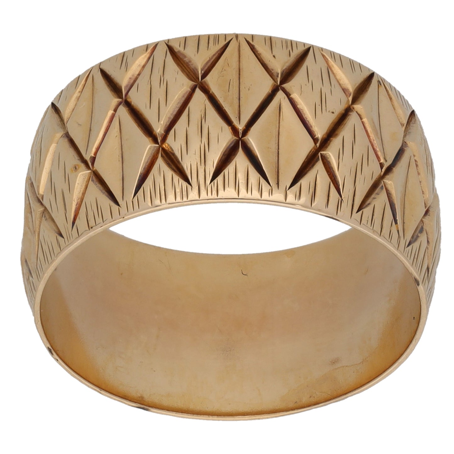 9ct Gold Patterned Wedding Ring Size N