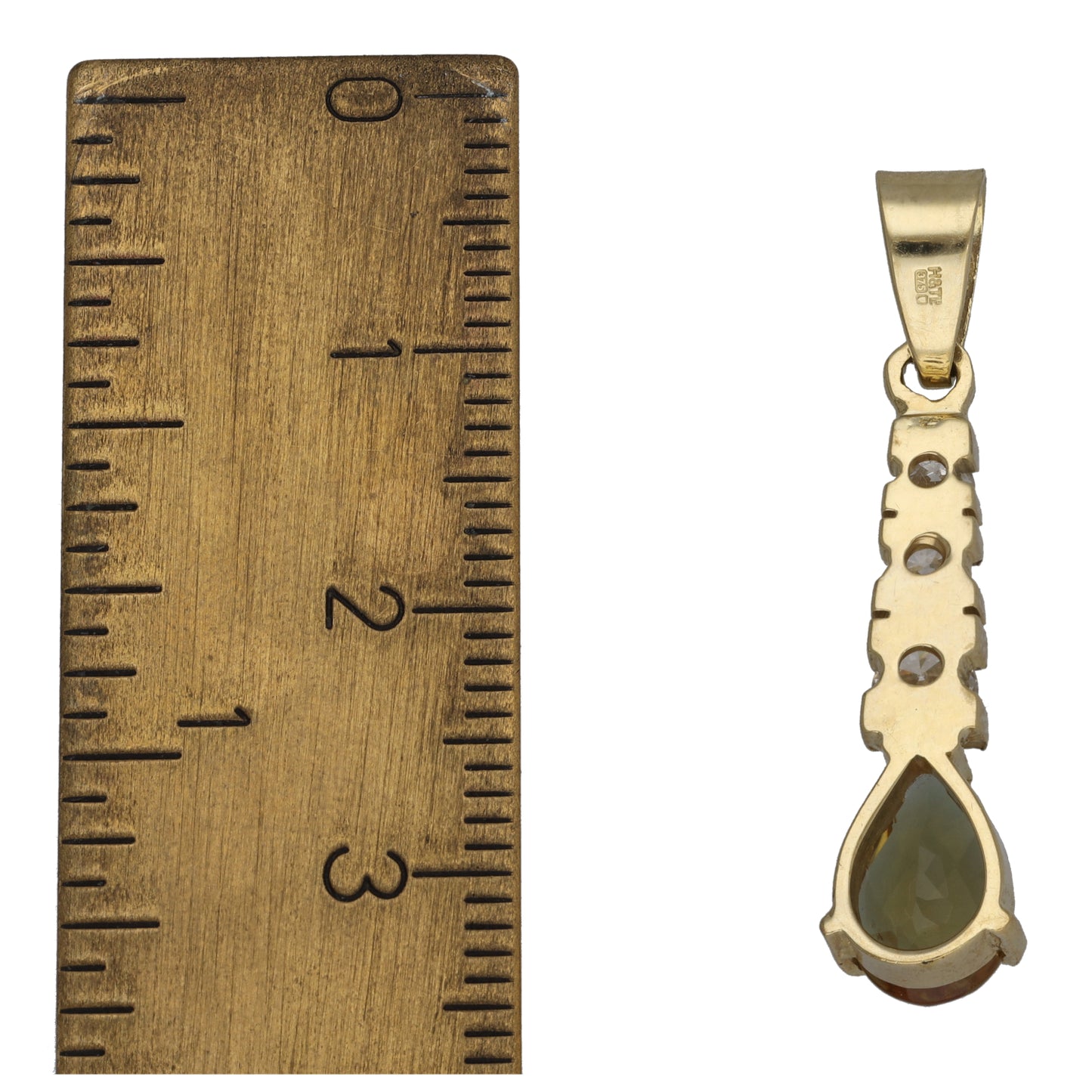9ct Gold 0.39ct Diamond & Sphene Dress/Cocktail Pendant