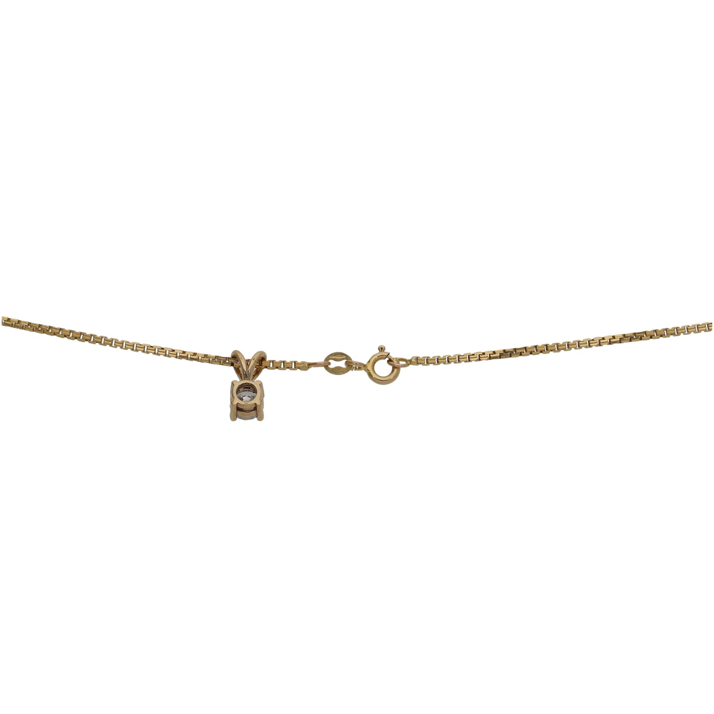9ct Gold 0.50ct Diamond Solitaire Pendant With Chain