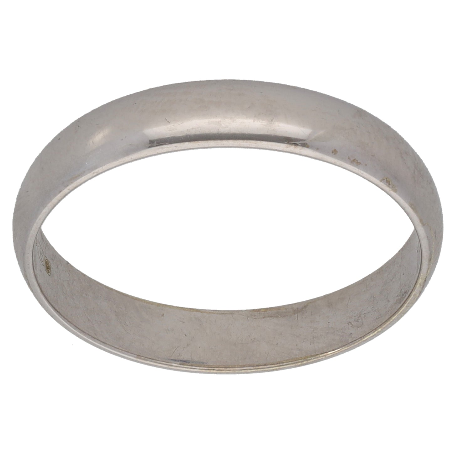 9ct White Gold Plain Wedding Ring Size R