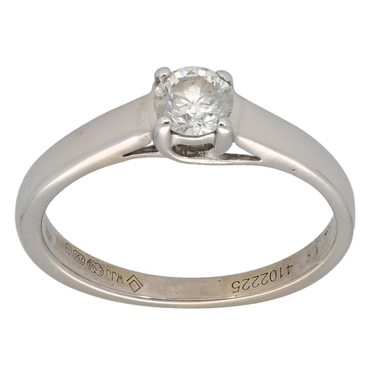 18ct White Gold 0.33ct Diamond Solitaire Ring Size L