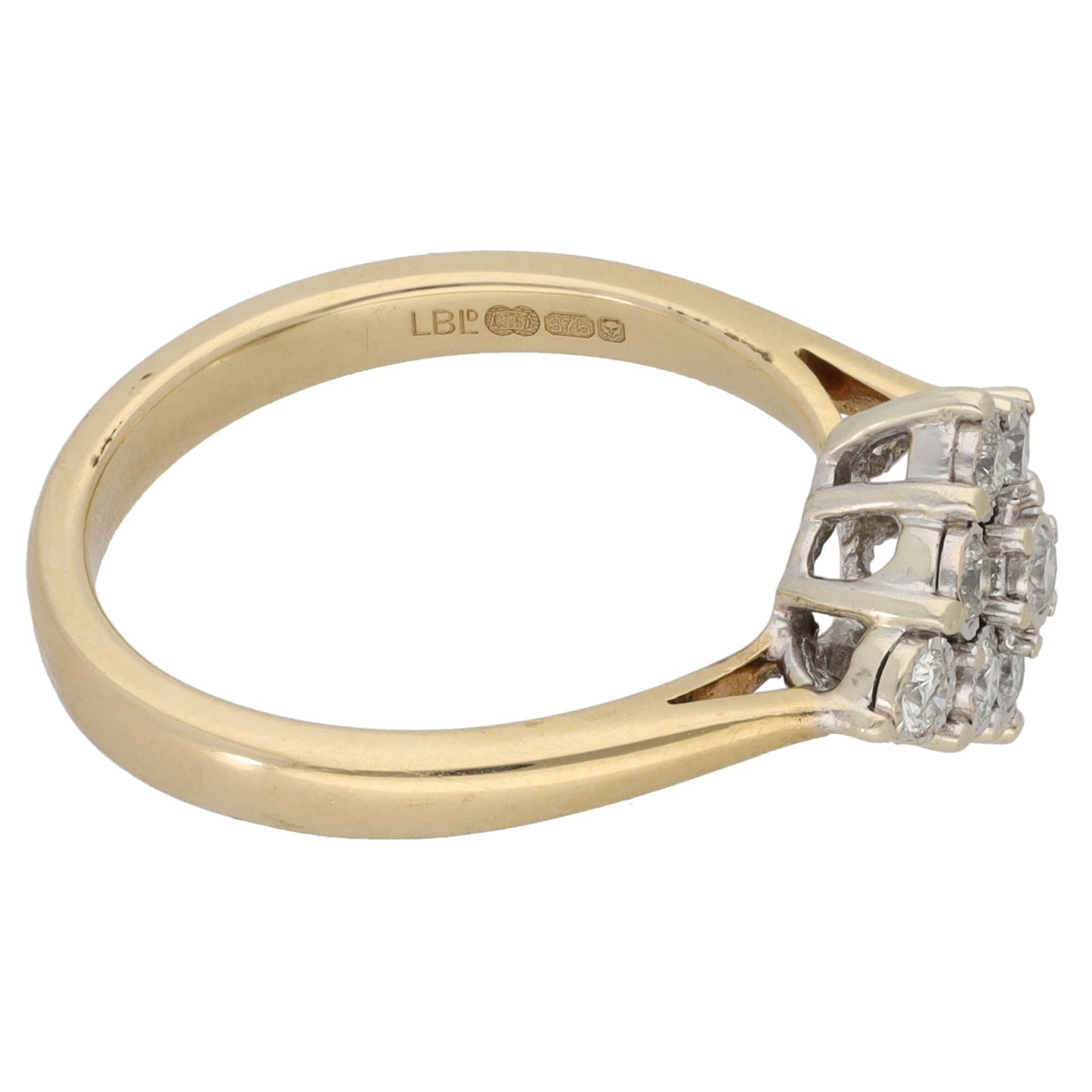 9ct Gold 0.27ct Diamond Cluster Ring Size O