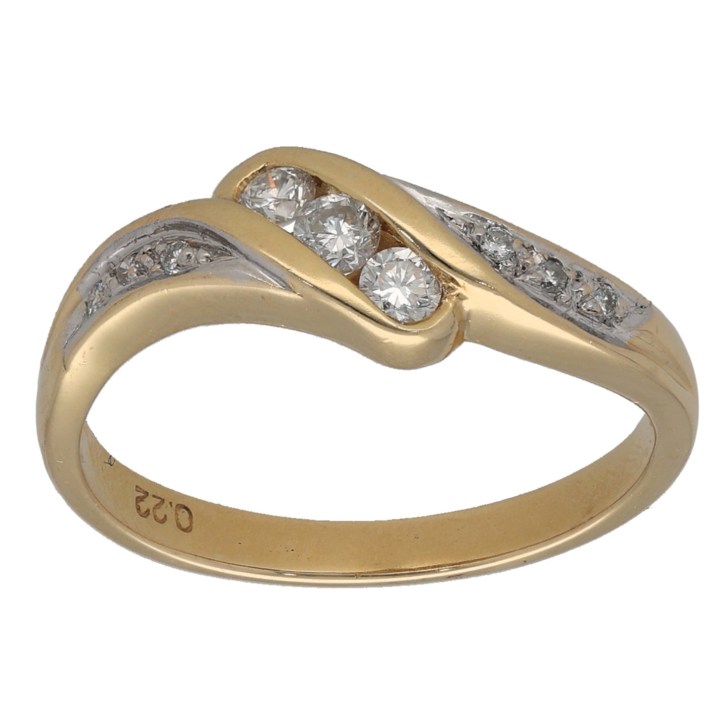 18ct Gold 0.22ct Diamond Dress/Cocktail Ring Size N