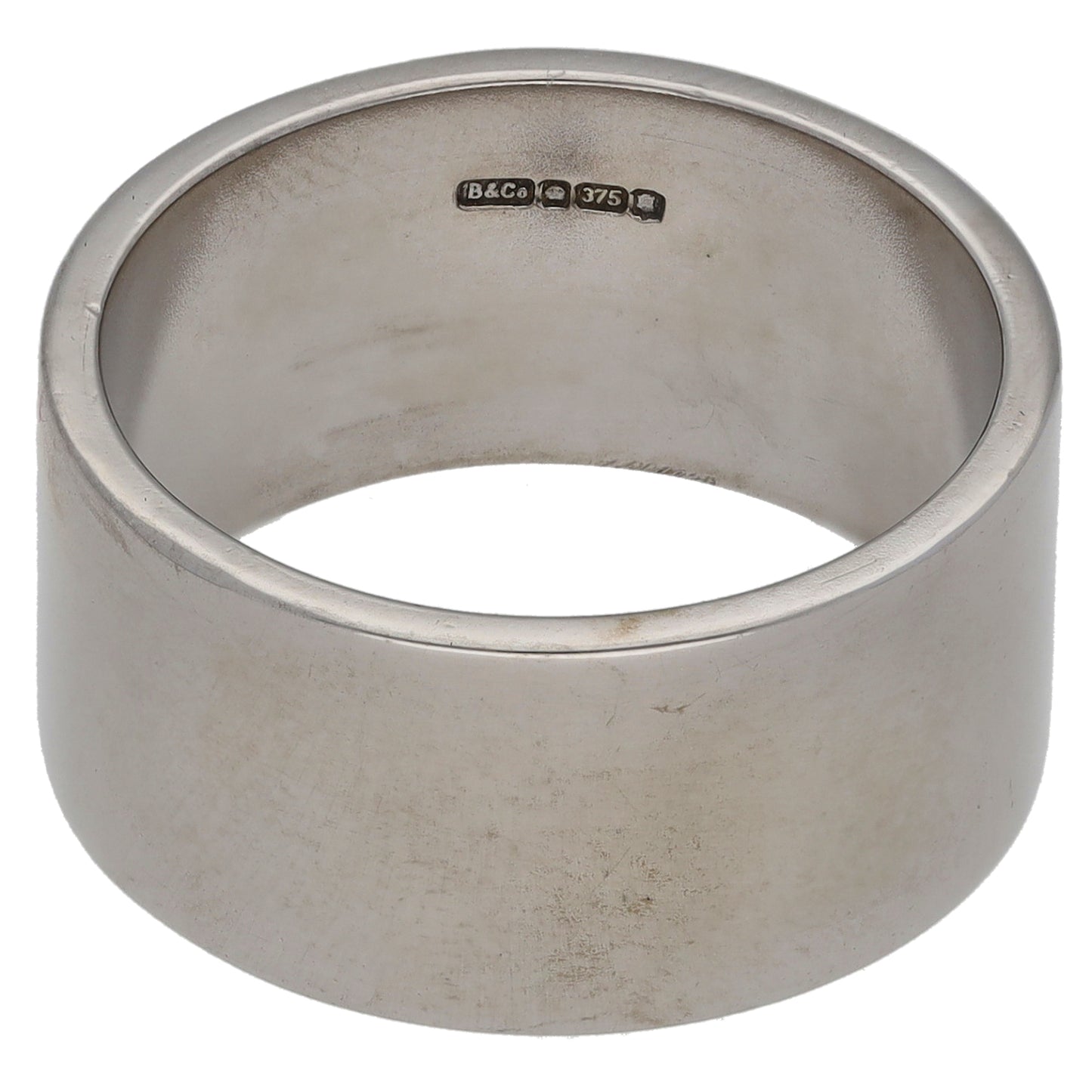 9ct White Gold Plain Wedding Ring Size P