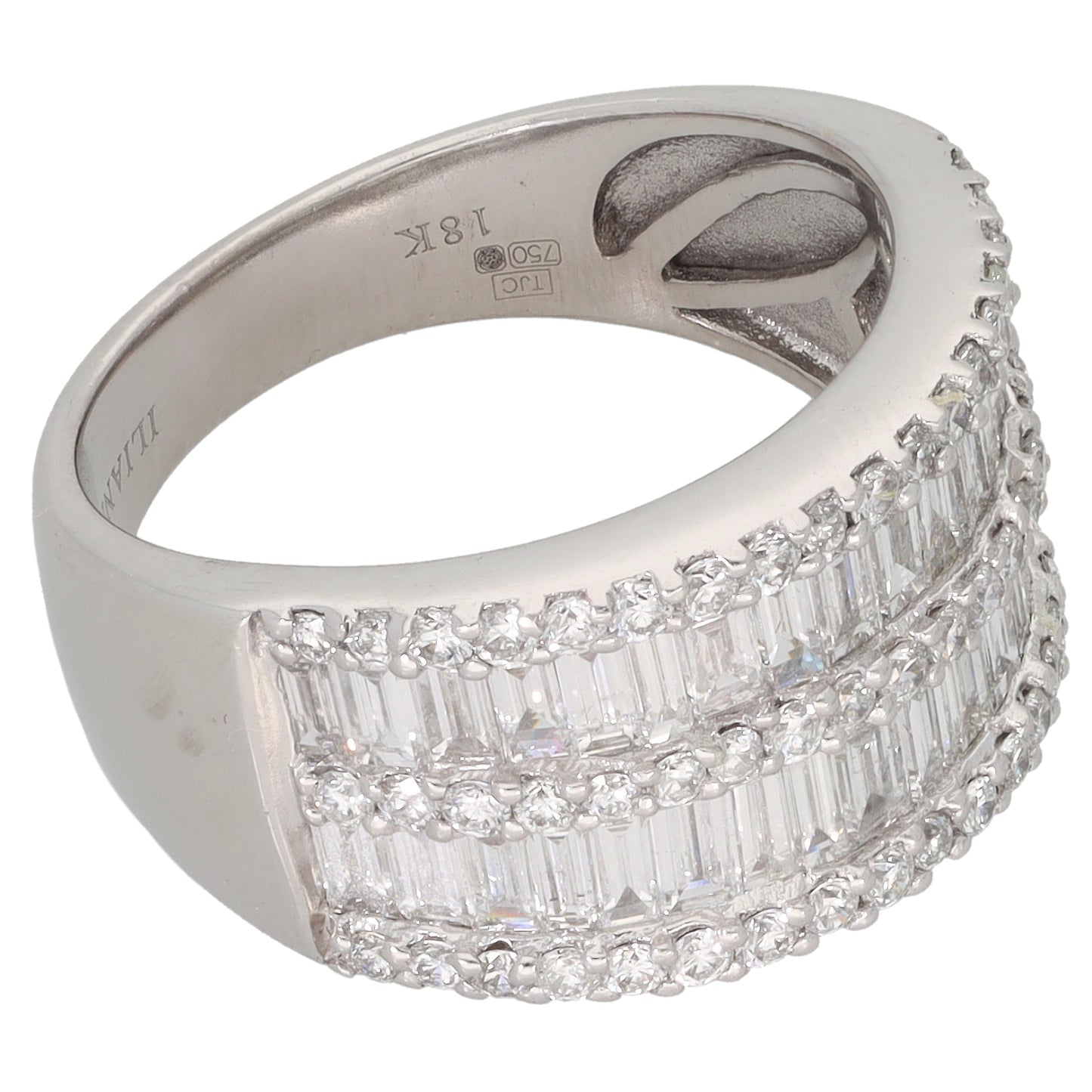 18ct White Gold 1.29ct Diamond Dress/Cocktail Ring Size N