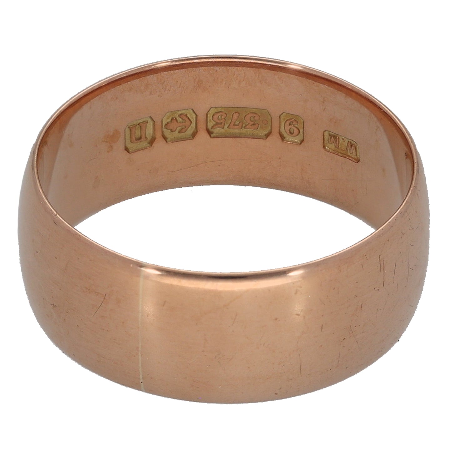 9ct Rose Gold Plain Wedding Ring Size P