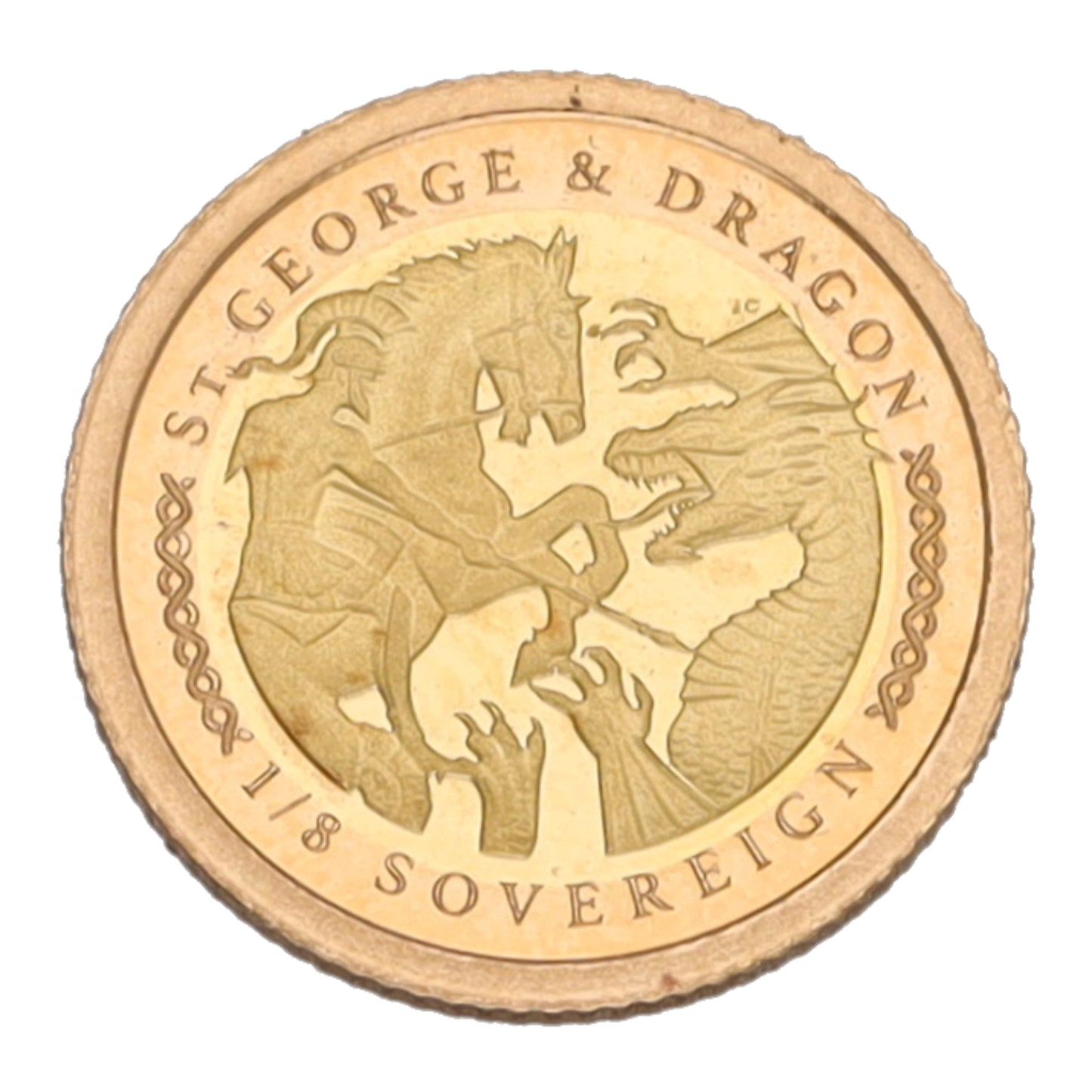 22ct Gold St George & Dragon Eighth Sovereign Coin 2022