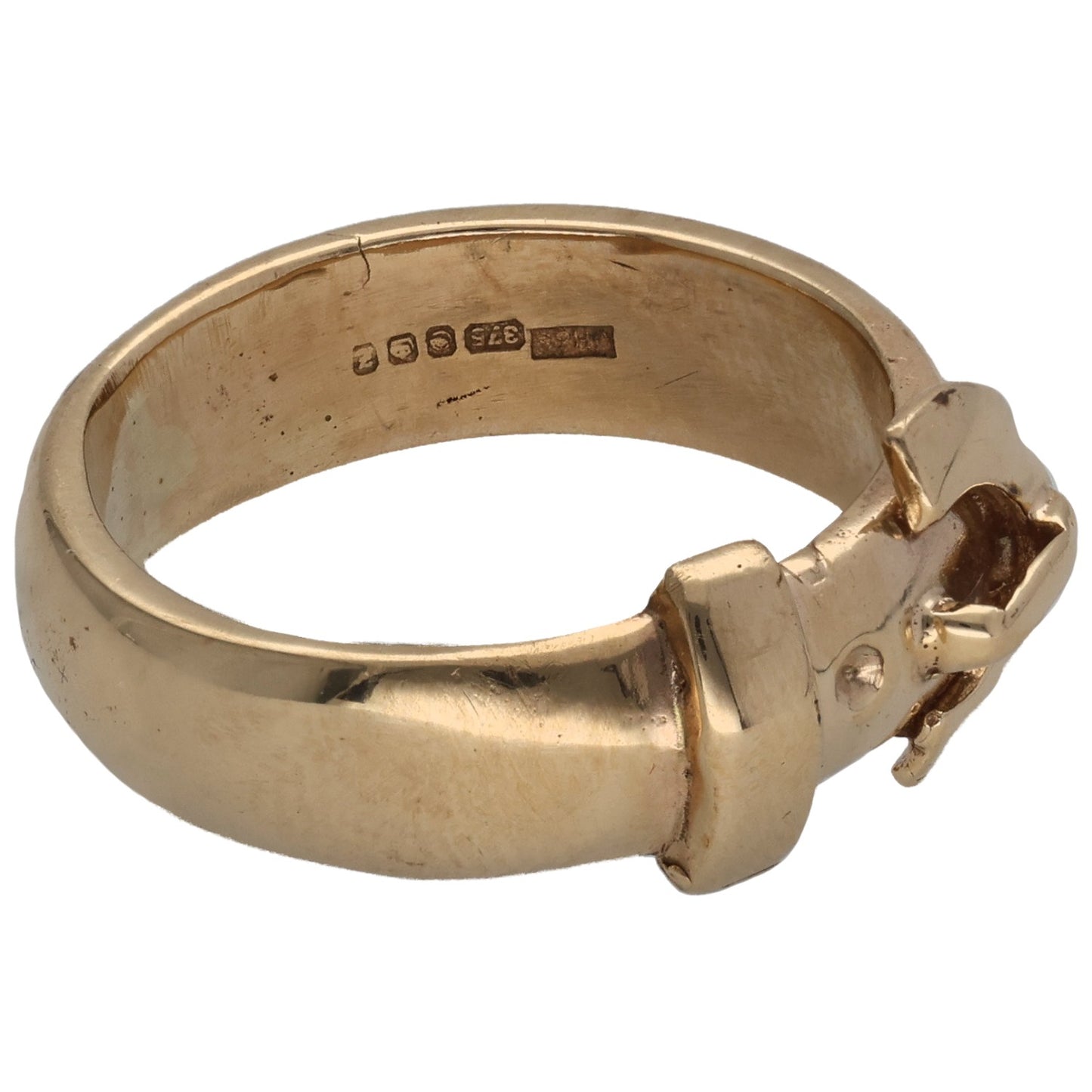 9ct Gold Buckle Ring Size Q