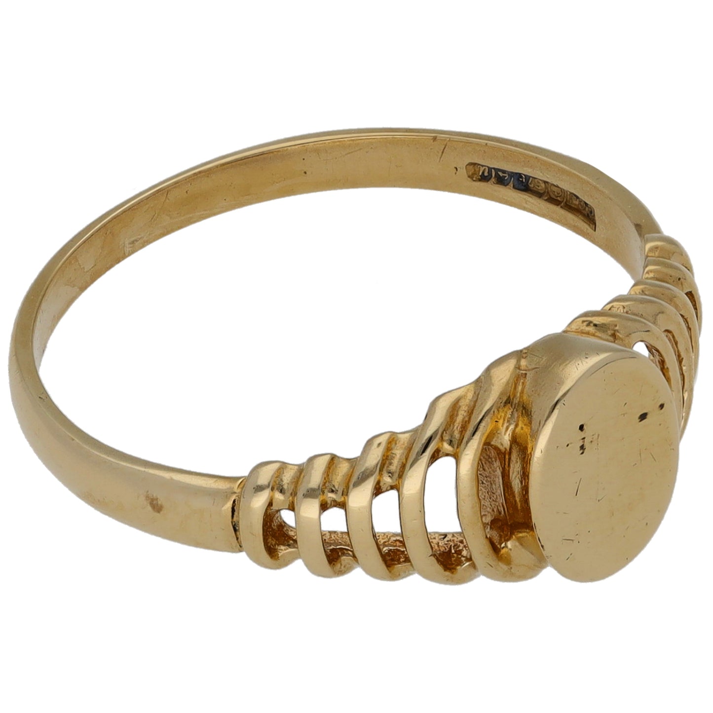 9ct Gold Plain Signet Ring Size P