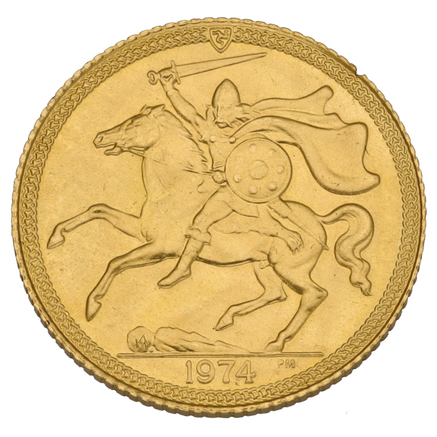 22ct Gold Isle Of Man Half Sovereign Coin 1974